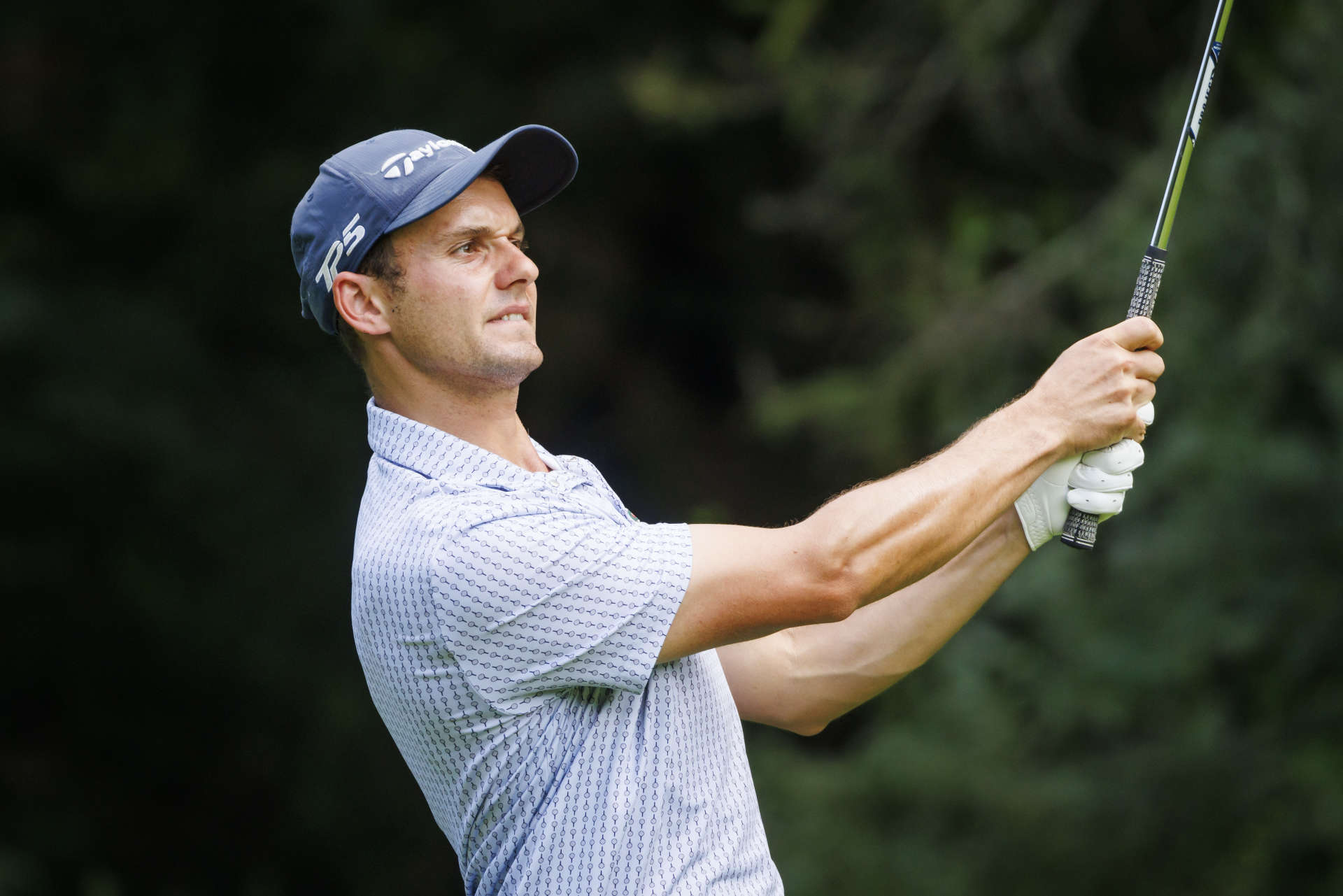 RAMSAU, AUSTRIA - JULY 19: Ryan Lumsden of Scotland hits his second shot at the first hole during day two of the Euram Bank Open at GC Adamstal on July 19, 2024 in Ramsau, Austria. (Photo by Jan Hetfleisch/Getty Images)