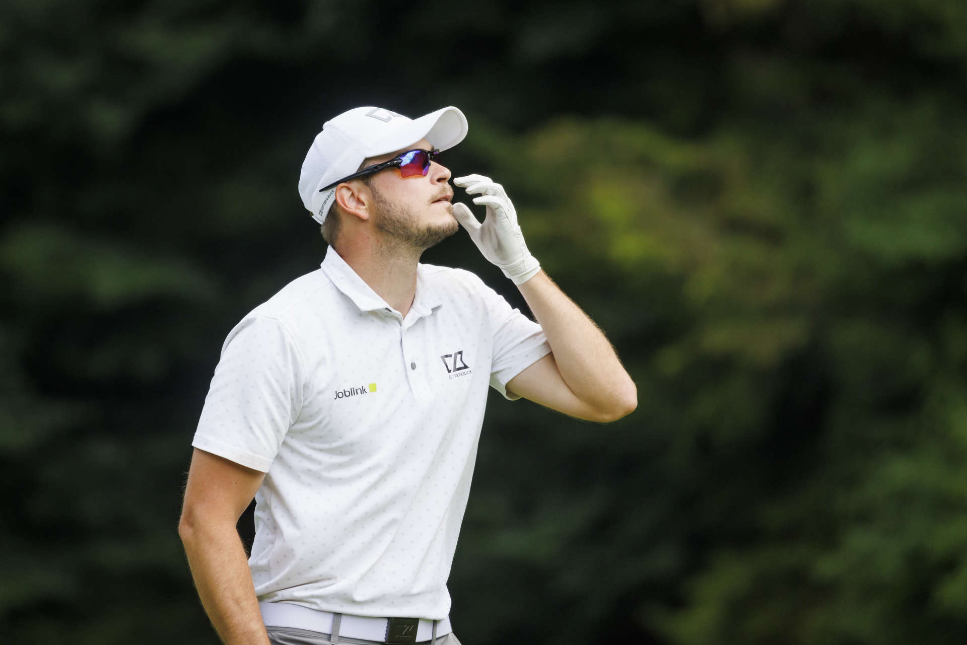 RAMSAU, AUSTRIA - JULY 19: Juuso Kahlos of Finland reacts after his second shot at the first hole  during day two of the Euram Bank Open at GC Adamstal on July 19, 2024 in Ramsau, Austria. (Photo by Jan Hetfleisch/Getty Images)