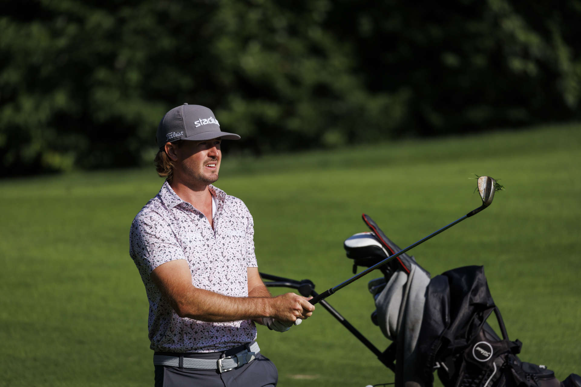 RAMSAU, AUSTRIA - JULY 19: Christopher Feldborg of Sweden hits his second shot at the eleventh hole during day two of the Euram Bank Open at GC Adamstal on July 19, 2024 in Ramsau, Austria. (Photo by Jan Hetfleisch/Getty Images)