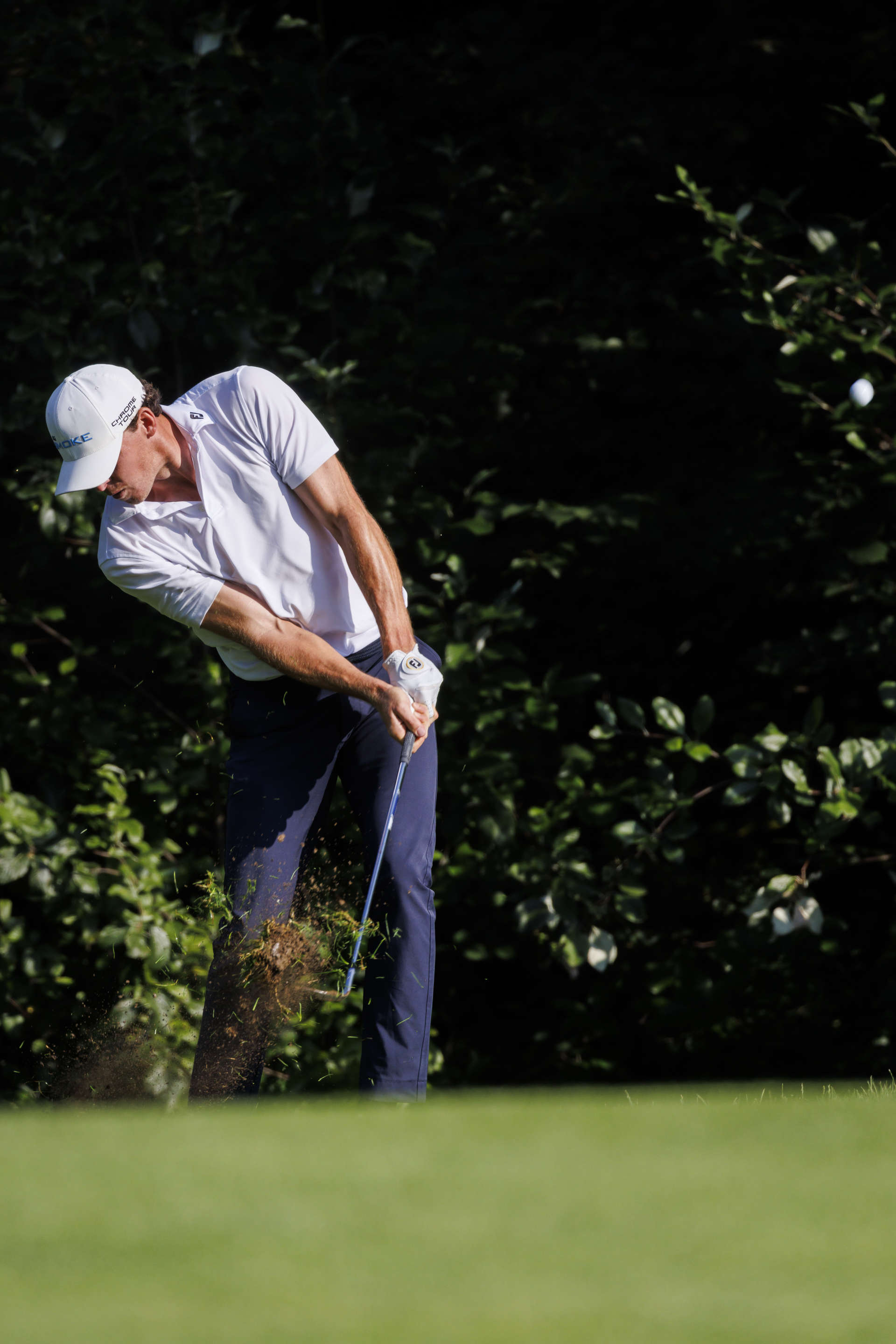 RAMSAU, AUSTRIA - JULY 19: Davide Buchi of Italy hits his second shot at the eleventh hole during day two of the Euram Bank Open at GC Adamstal on July 19, 2024 in Ramsau, Austria. (Photo by Jan Hetfleisch/Getty Images)