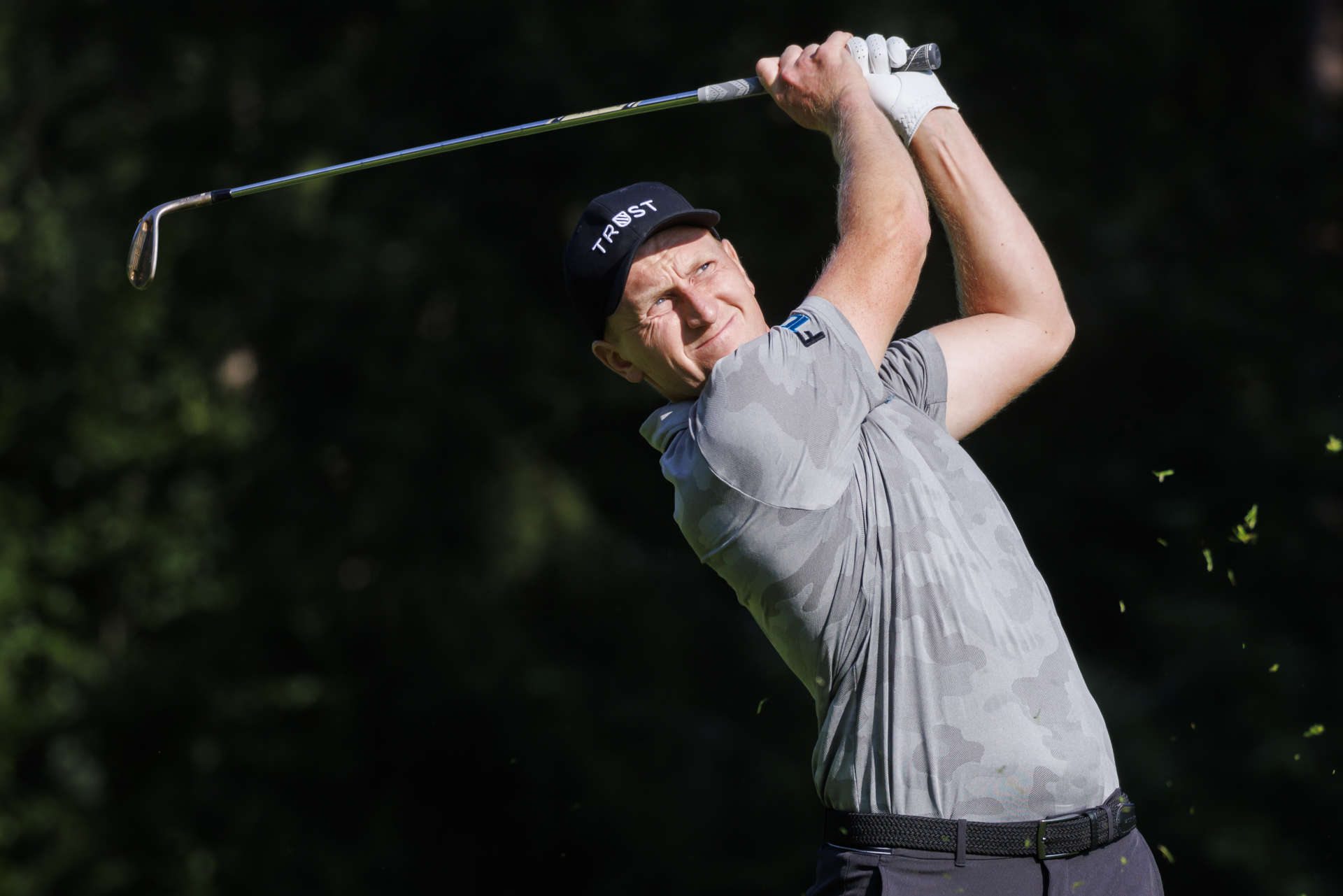 RAMSAU, AUSTRIA - JULY 19: Peter Launer Baek of Denmark hits his second shot at the eleventh hole during day two of the Euram Bank Open at GC Adamstal on July 19, 2024 in Ramsau, Austria. (Photo by Jan Hetfleisch/Getty Images)