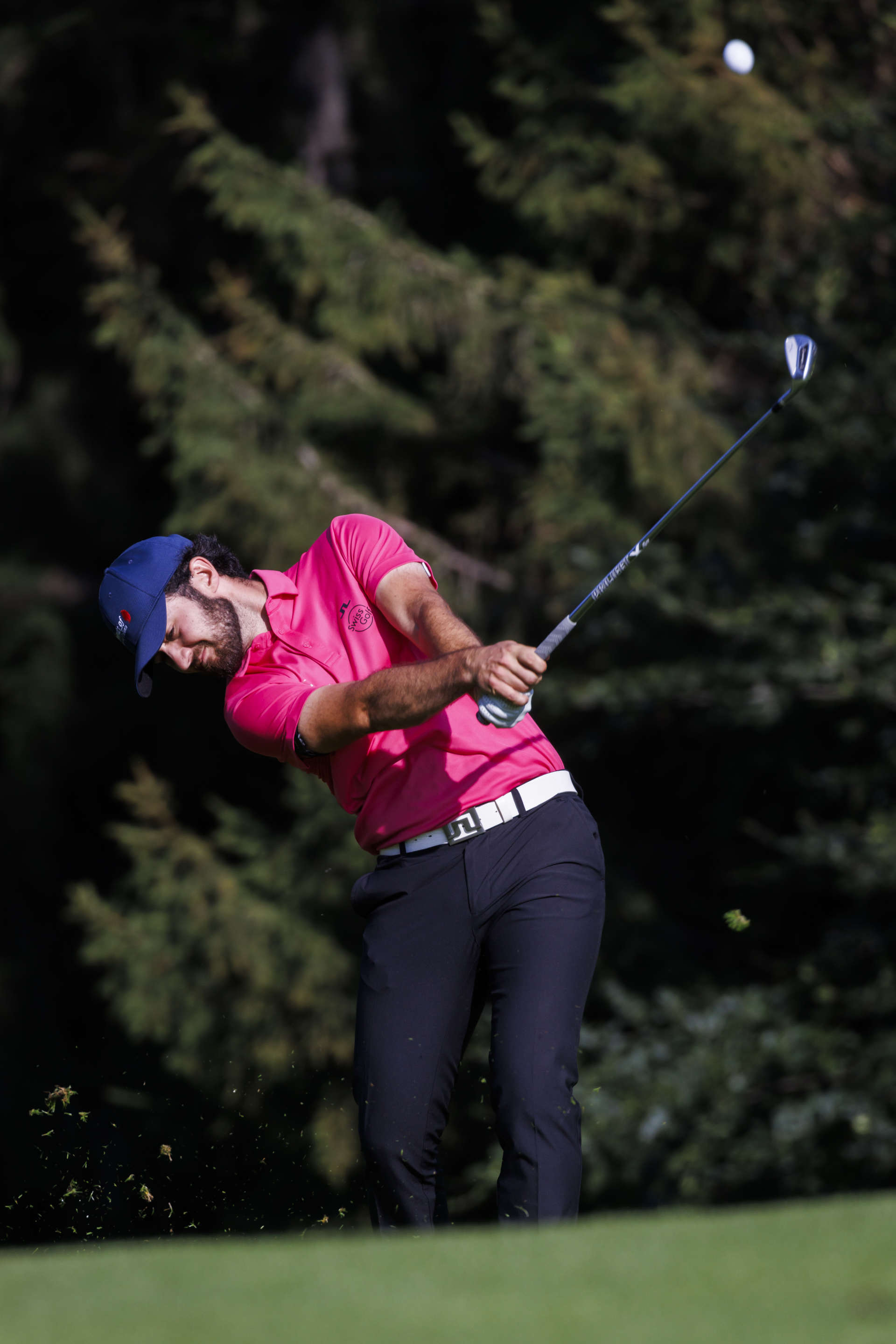 RAMSAU, AUSTRIA - JULY 19: Mauro Gilardi of Switzerland hits his second shot at the eleventh hole during day two of the Euram Bank Open at GC Adamstal on July 19, 2024 in Ramsau, Austria. (Photo by Jan Hetfleisch/Getty Images)