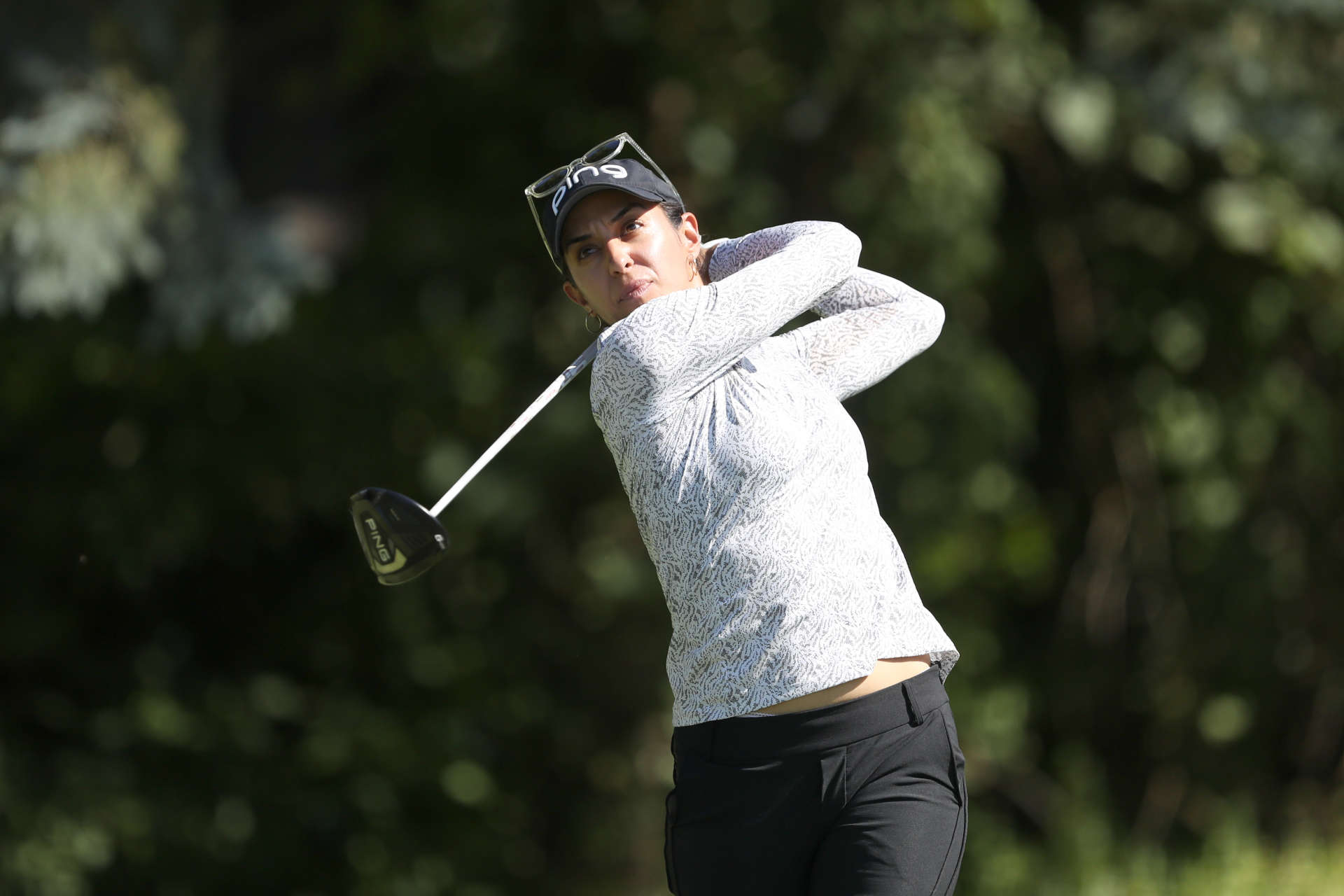 SYLVANIA, OHIO - JULY 19: Paula Reto of South Africa plays her shot from the 16th tee during the second round of the Dana Open at Highland Meadows Golf Club on July 19, 2024 in Sylvania, Ohio. (Photo by Raj Mehta/Getty Images)
