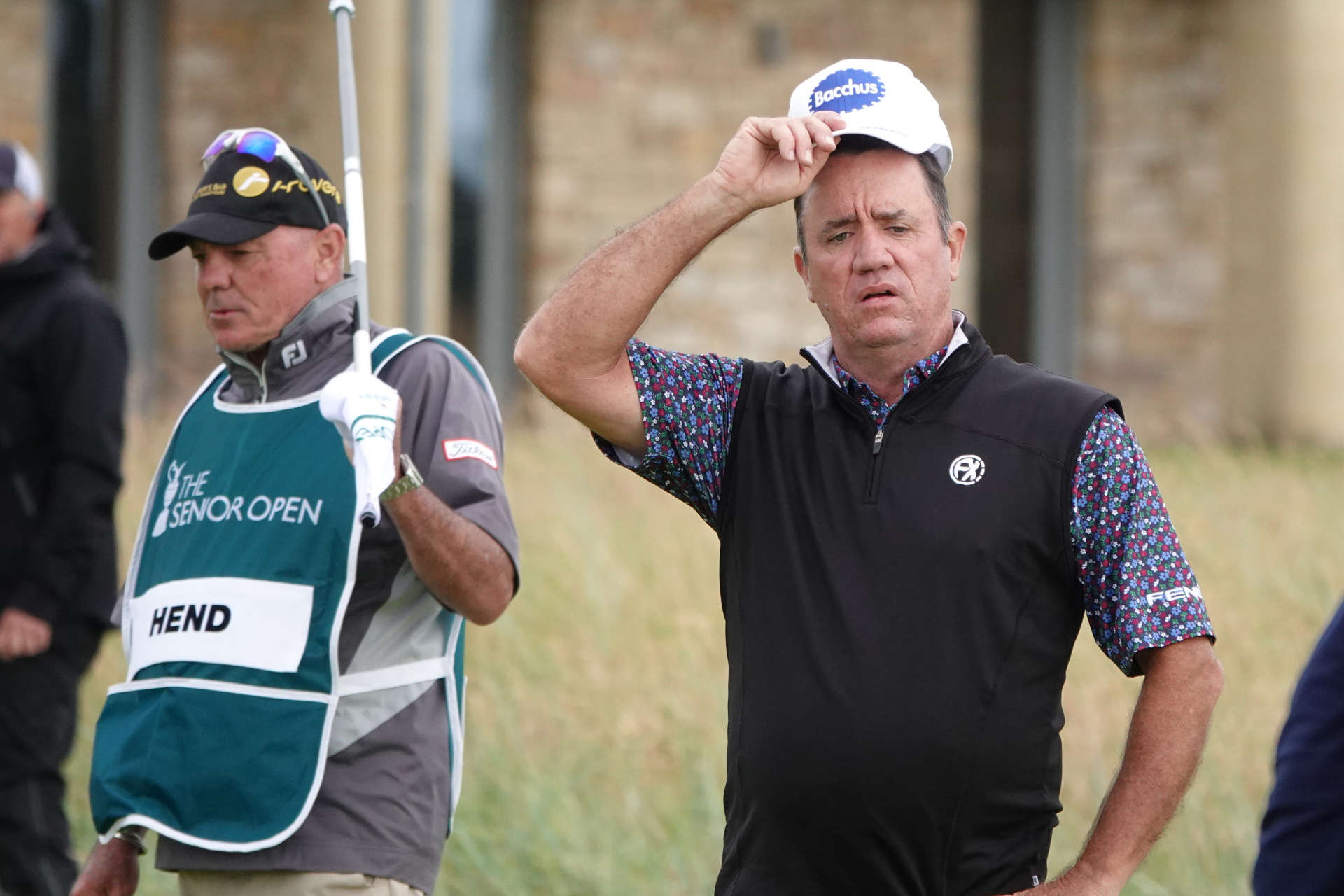CARNOUSTIE, SCOTLAND - JULY 25: Scott Hend of Australia acknowledges the crowd's applause during day one of the Senior Open Championship presented by Rolex at Carnoustie Golf Links on July 25, 2024 in Carnoustie, Scotland.  (Photo by Phil Inglis/Getty Images)