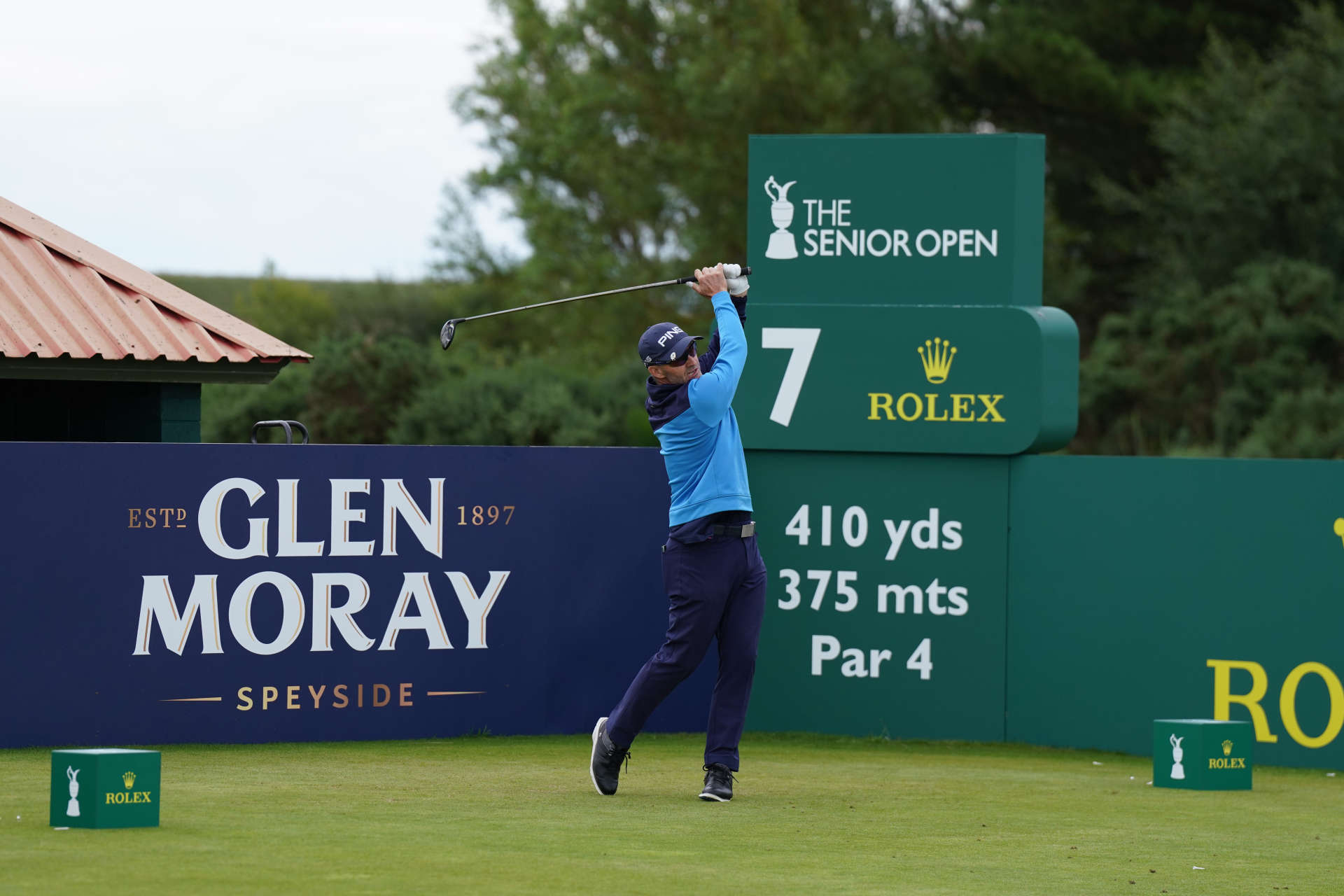 CARNOUSTIE, SCOTLAND - JULY 25: Paul Streeter of England in action during day one of the Senior Open Championship presented by Rolex at Carnoustie Golf Links on July 25, 2024 in Carnoustie, Scotland.  (Photo by Phil Inglis/Getty Images)