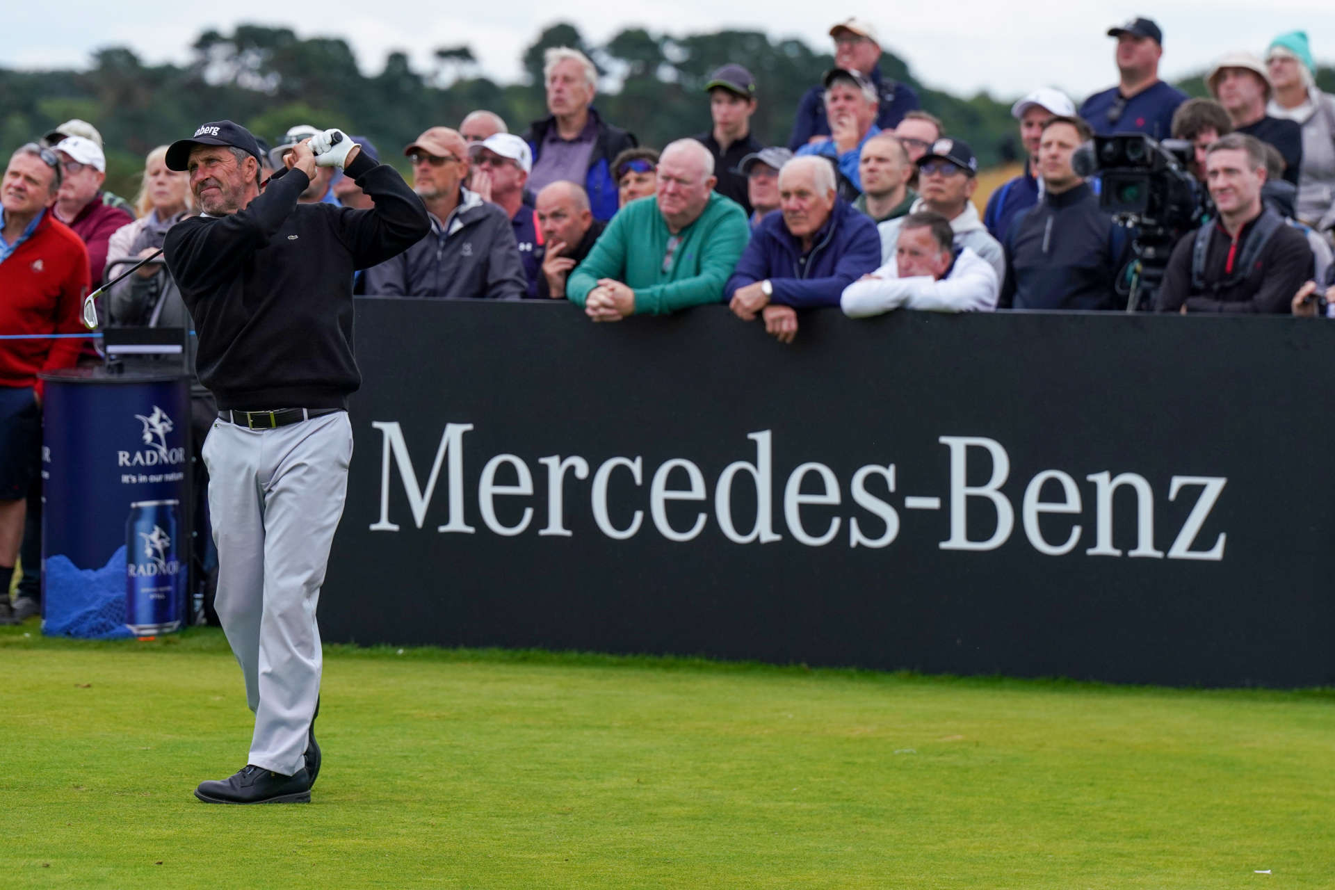 CARNOUSTIE, SCOTLAND - JULY 25: Jose Maria Olazabal of Spain in action during day one of the Senior Open Championship presented by Rolex at Carnoustie Golf Links on July 25, 2024 in Carnoustie, Scotland.  (Photo by Phil Inglis/Getty Images)