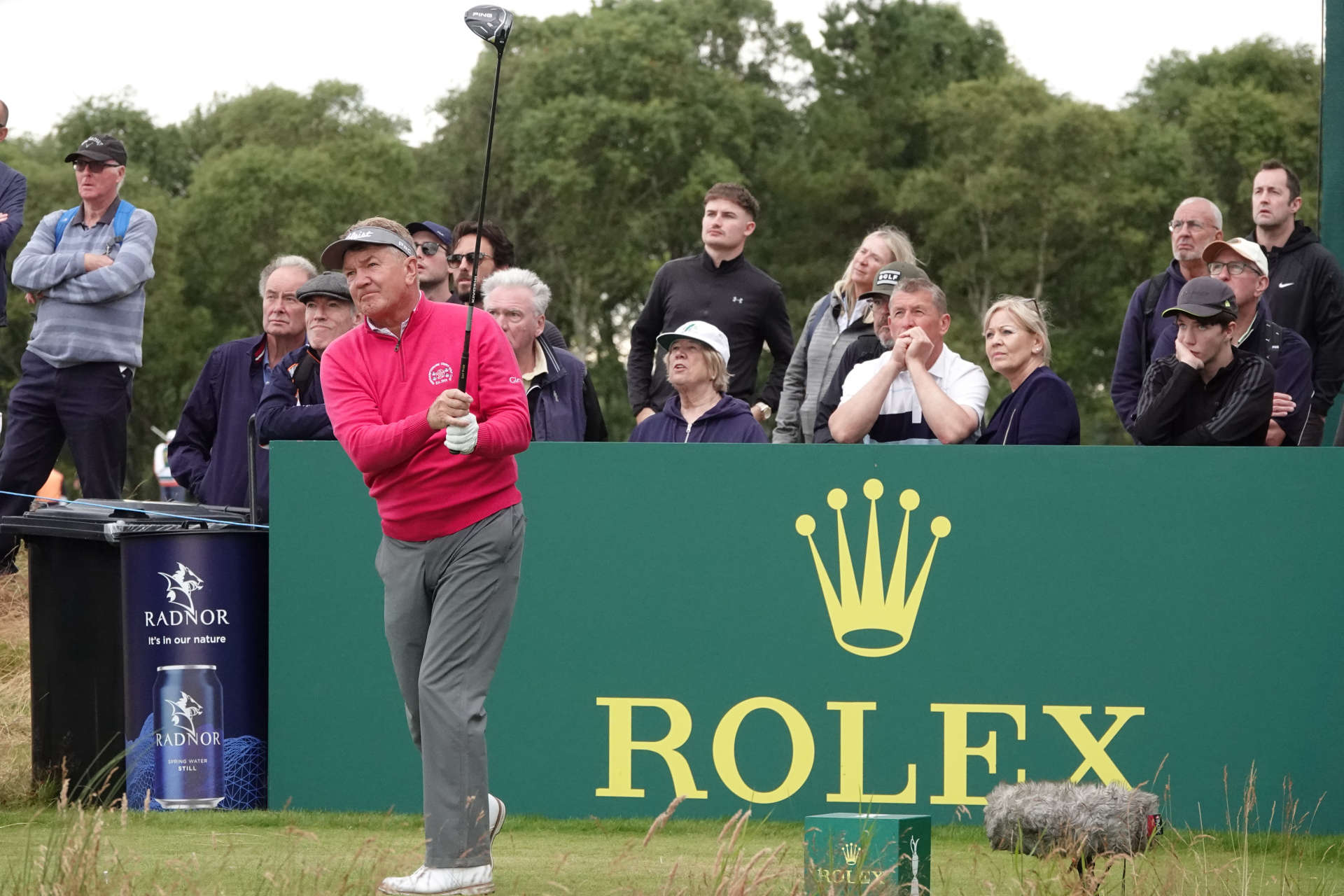 CARNOUSTIE, SCOTLAND - JULY 25: Paul Broadhurst of England in action during day one of the Senior Open Championship presented by Rolex at Carnoustie Golf Links on July 25, 2024 in Carnoustie, Scotland.  (Photo by Phil Inglis/Getty Images)