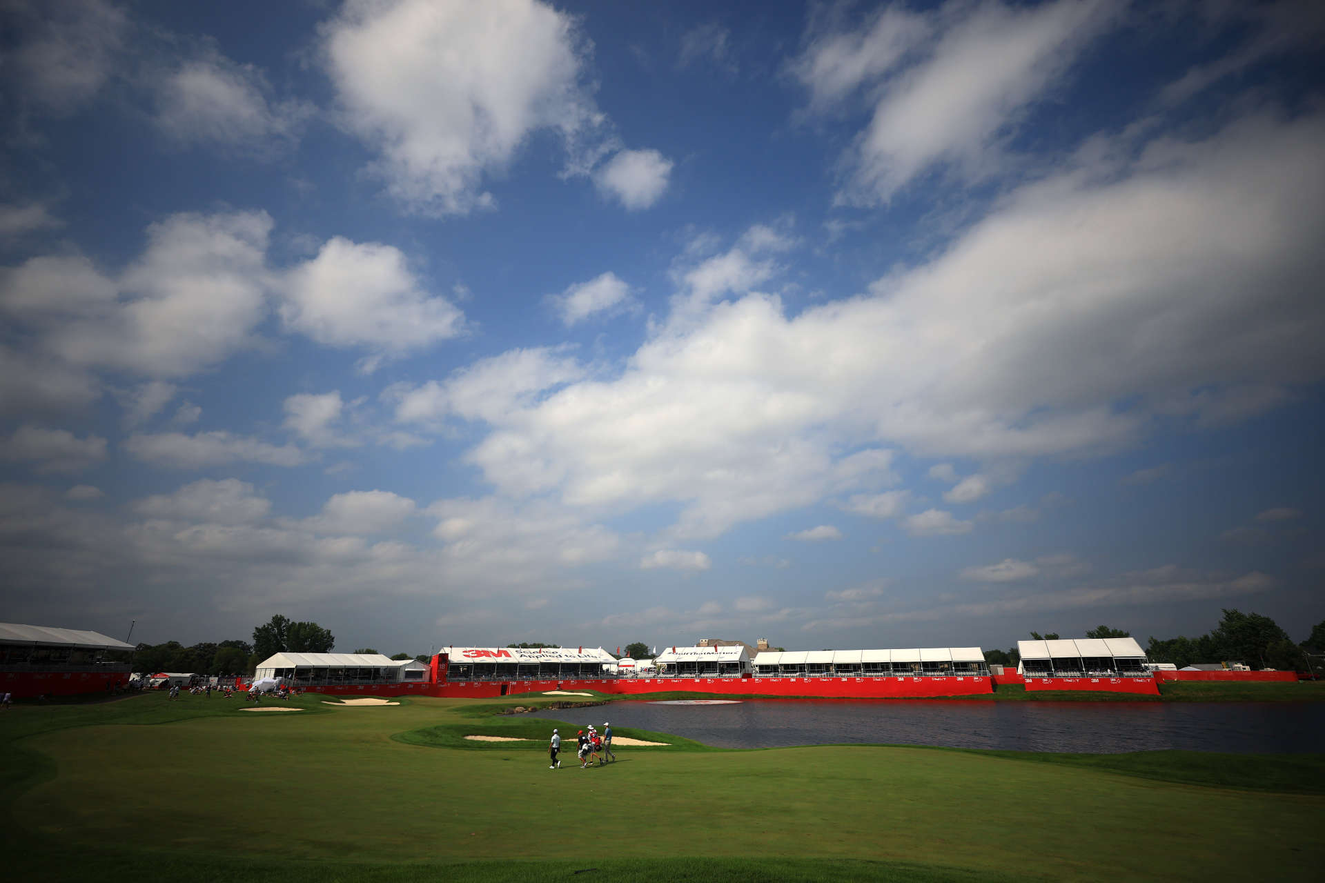 BLAINE, MINNESOTA - JULY 26: A general view of the 18th hole during the second round of the 3M Open at TPC Twin Cities on July 26, 2024 in Blaine, Minnesota. (Photo by Mike Ehrmann/Getty Images)