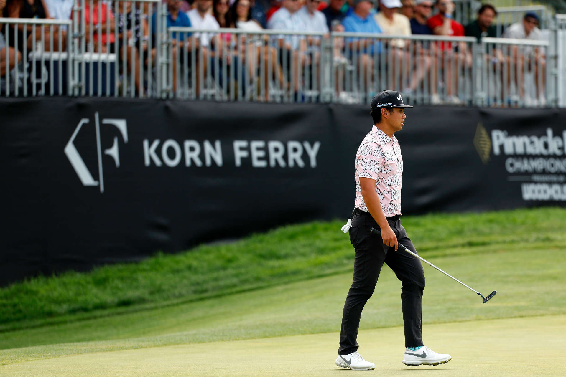 OMAHA, NEBRASKA - AUGUST 10: Isaiah Salinda of the United States walks along the 18th hole during the third round of the Pinnacle Bank Championship presented by Woodhouse at The Club at Indian Creek on August 10, 2024 in Omaha, Nebraska. (Photo by David Berding/Getty Images)