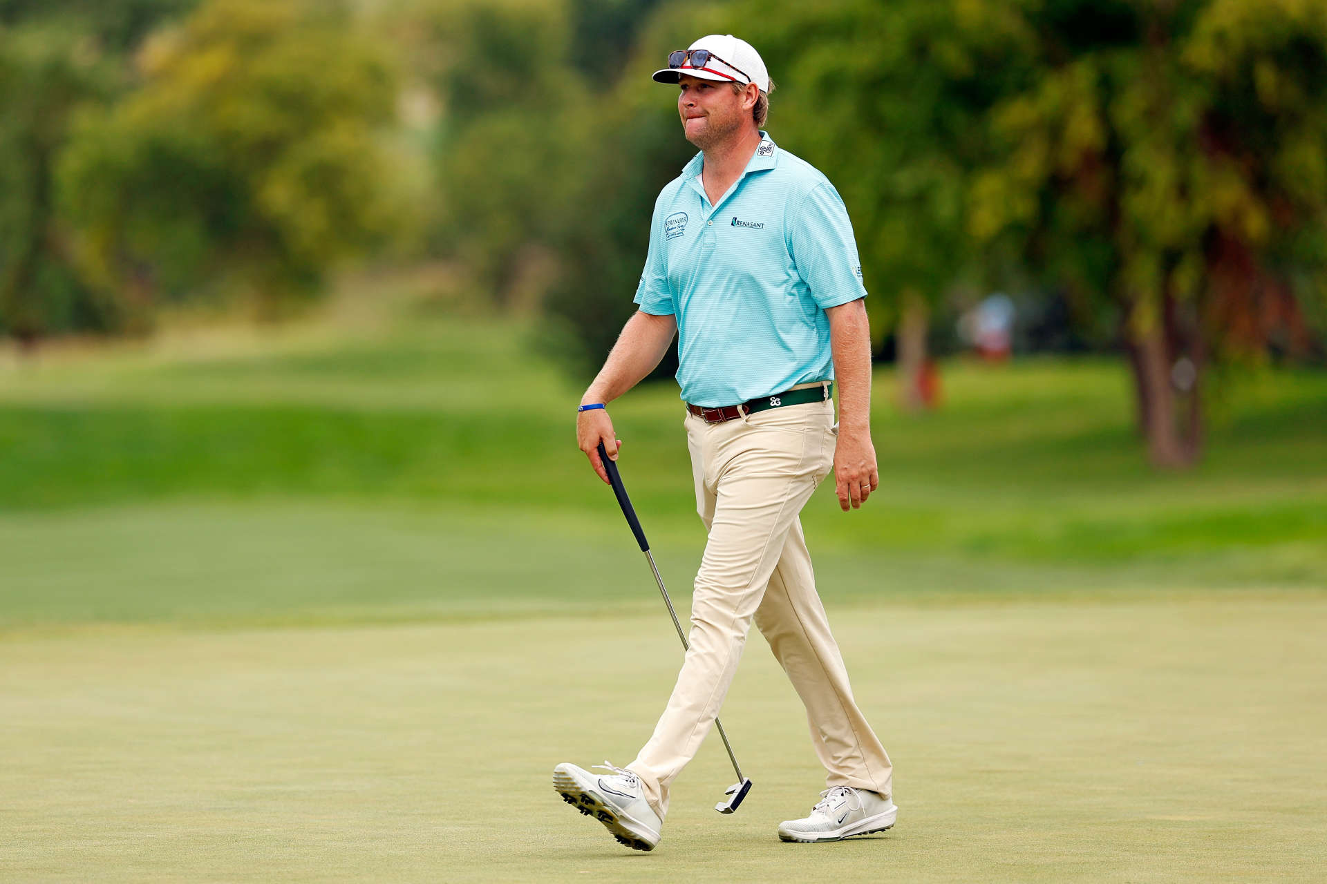 OMAHA, NEBRASKA - AUGUST 10: Trey Mullinax of the United States walks along the 18th hole during the third round of the Pinnacle Bank Championship presented by Woodhouse at The Club at Indian Creek on August 10, 2024 in Omaha, Nebraska. (Photo by David Berding/Getty Images)
