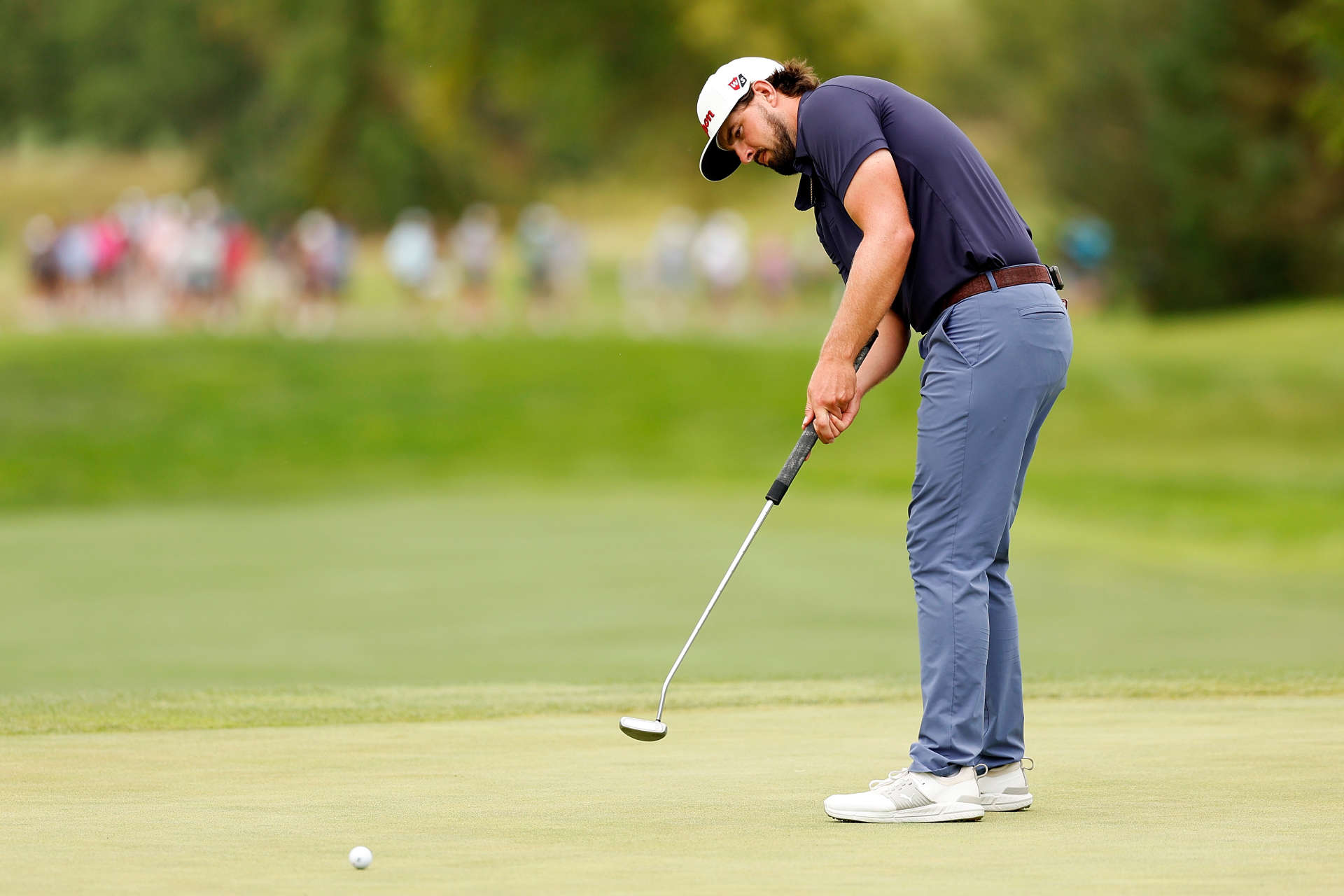 OMAHA, NEBRASKA - AUGUST 10: Quade Cummins of the United States putts on the 18th hole during the third round of the Pinnacle Bank Championship presented by Woodhouse at The Club at Indian Creek on August 10, 2024 in Omaha, Nebraska. (Photo by David Berding/Getty Images)