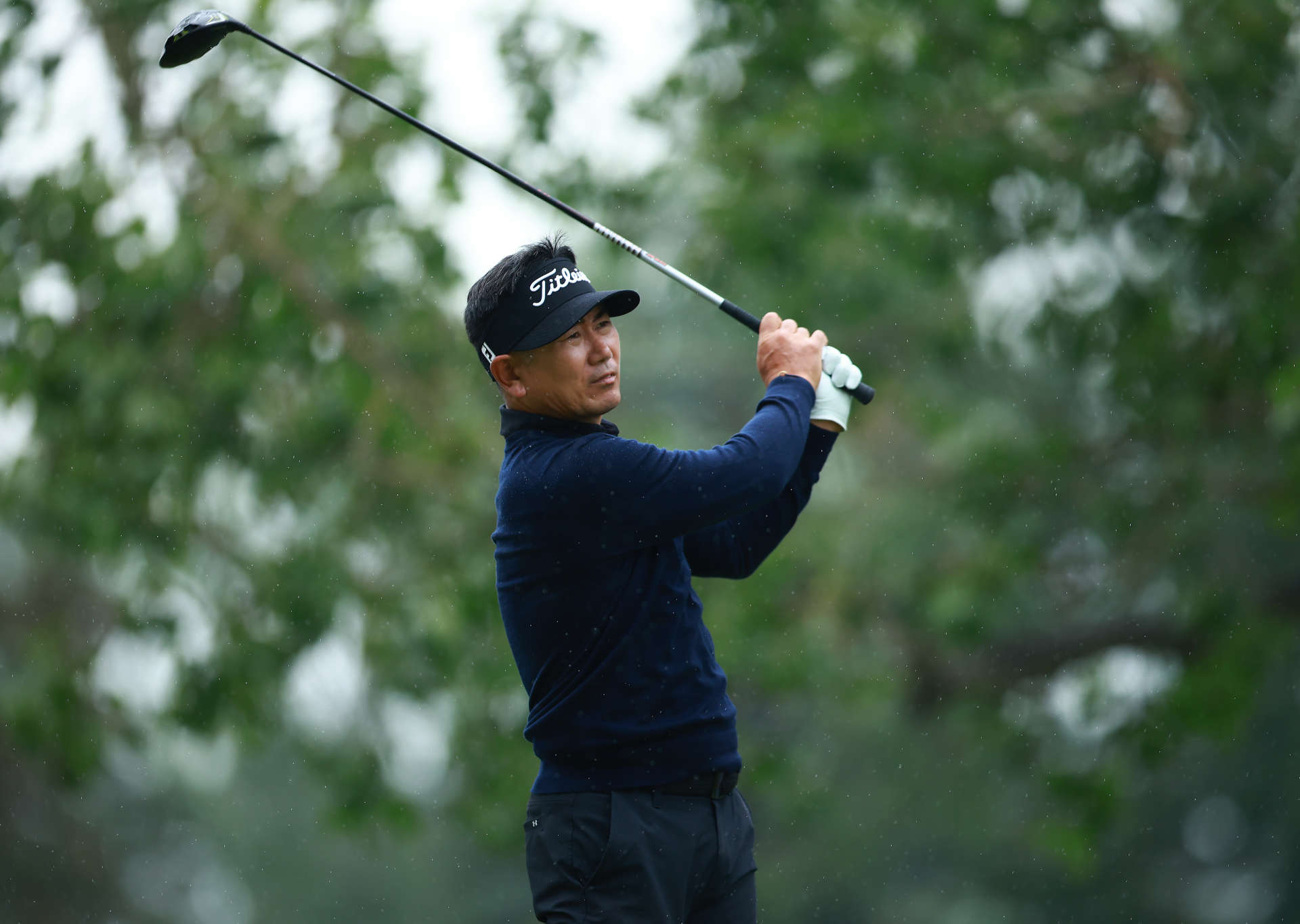 CALGARY, CANADA - AUGUST 16:  Y.E. Yang of South Korea hits his tee shot on the 7th hole during the first round of the Rogers Charity Classic at Canyon Meadows Golf & CC on August 16, 2024 in Calgary, Alberta, Canada.  (Photo by Vaughn Ridley/Getty Images)