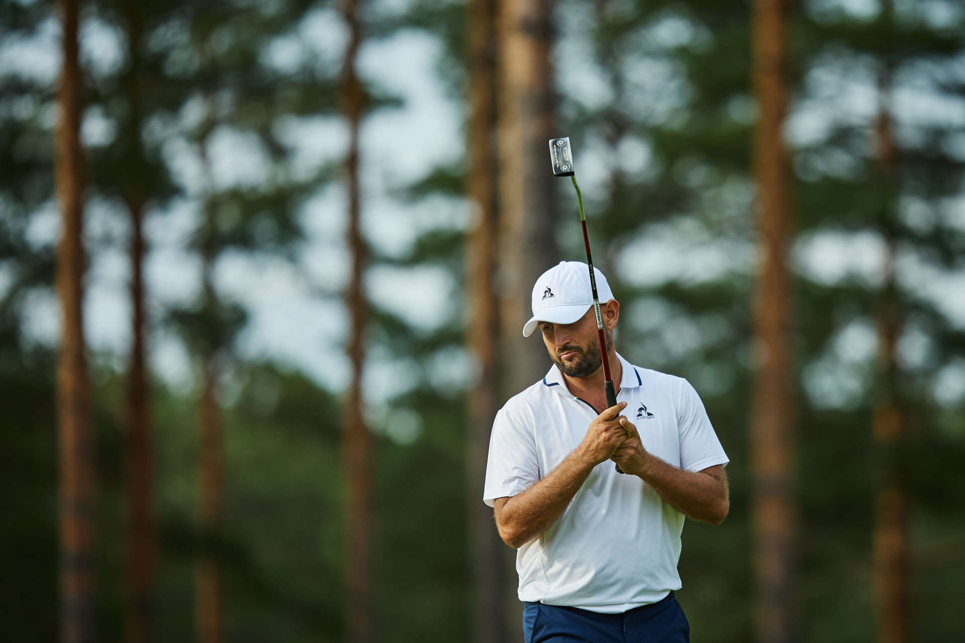 VIERUMAKI, FINLAND - AUGUST 17: Alexander Levy of France reacts on day three of the Vierumaki Finnish Challenge supported by Finnish Golf Union 2024 at Vierumäki Resort on August 17, 2024 in Vierumaki, Finland. (Photo by Joosep Martinson/Getty Images)