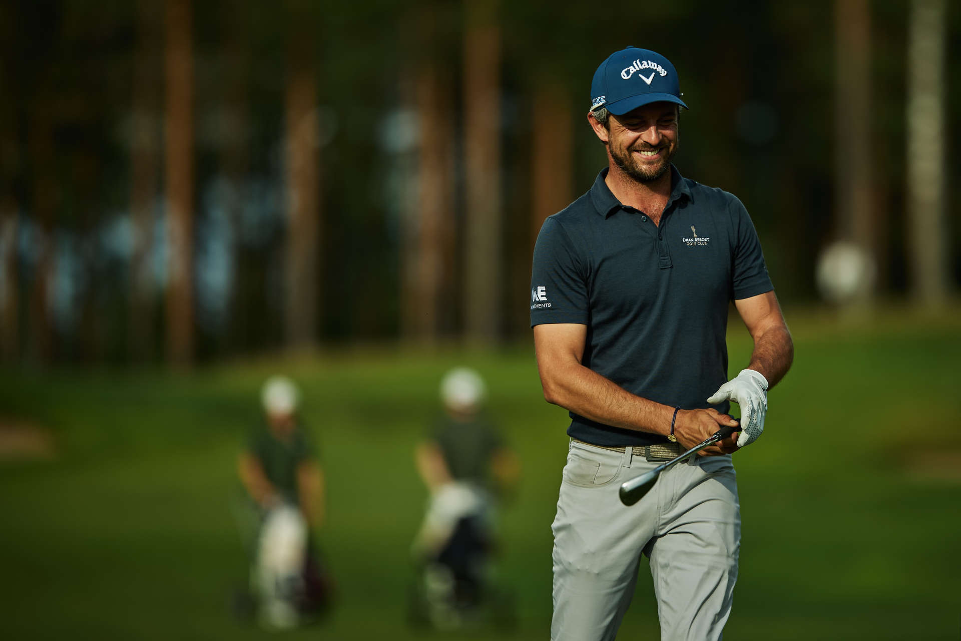 VIERUMAKI, FINLAND - AUGUST 17: Sebastien Gros of France reacts on day three of the Vierumaki Finnish Challenge supported by Finnish Golf Union 2024 at Vierumäki Resort on August 17, 2024 in Vierumaki, Finland. (Photo by Joosep Martinson/Getty Images)