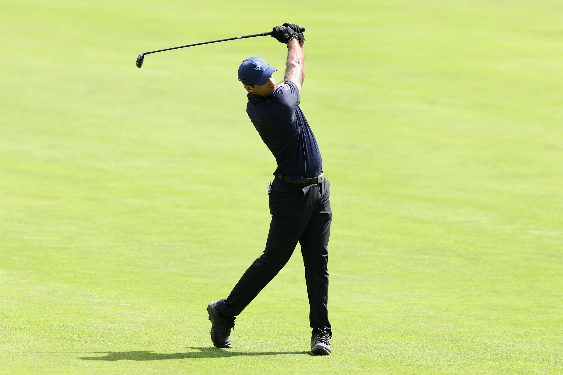 CASTLE ROCK, COLORADO - AUGUST 22: Aaron Rai of England plays his second shot on the 17th hole during the first round of the BMW Championship at Castle Pines Golf Club on August 22, 2024 in Castle Rock, Colorado. (Photo by Christian Petersen/Getty Images)
