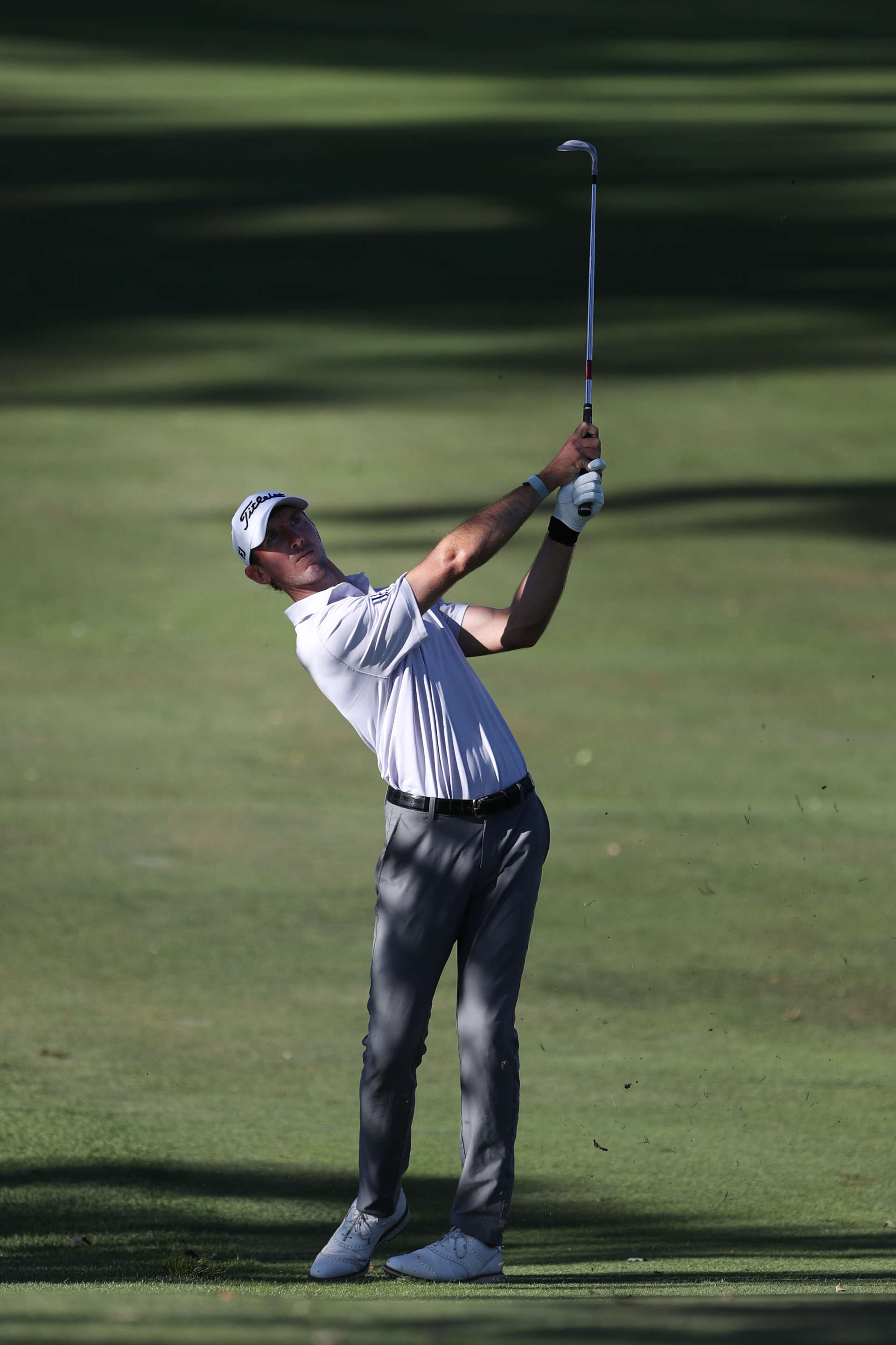 COLUMBUS, OHIO - SEPTEMBER 21: Carter Jenkins of the United States plays a shot on the 18th hole during the third round of the Nationwide Children's Hospital Championship 2024 at Ohio State University Golf Club on September 21, 2024 in Columbus, Ohio. (Photo by Raj Mehta/Getty Images)