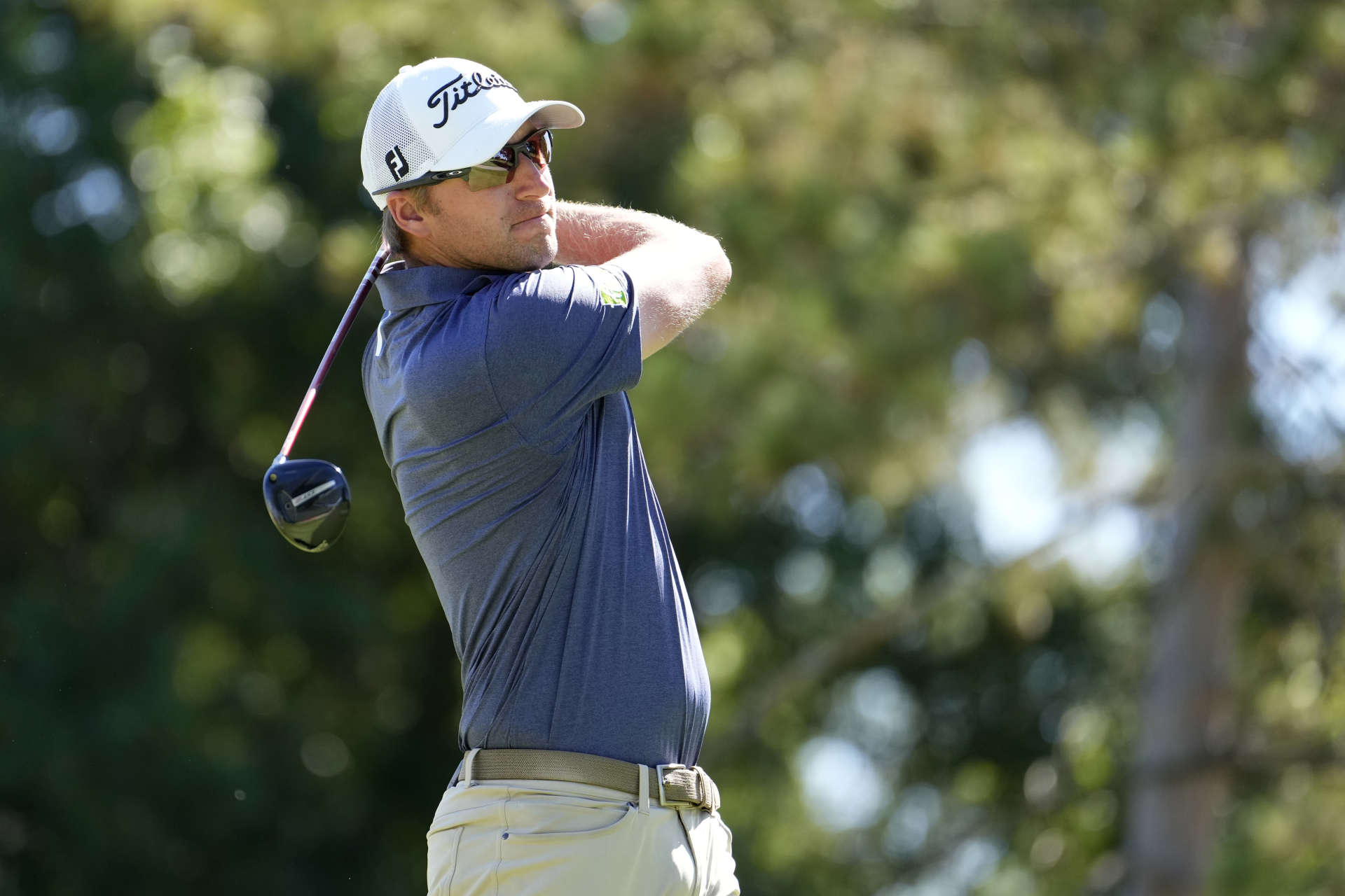 COLUMBUS, OHIO - SEPTEMBER 21: Richy Werenski of the United States plays his shot from the third tee during the third round of the Nationwide Children's Hospital Championship 2024 at Ohio State University Golf Club on September 21, 2024 in Columbus, Ohio. (Photo by Raj Mehta/Getty Images)
