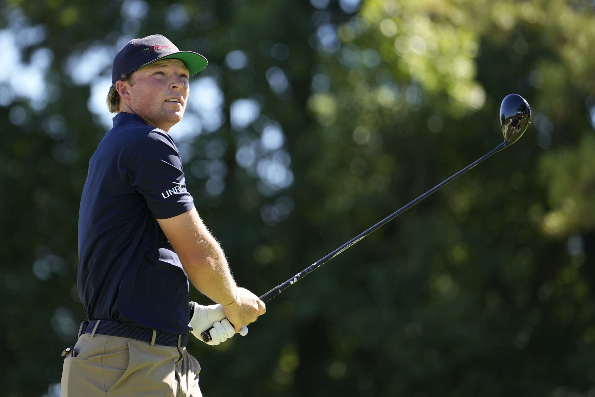 COLUMBUS, OHIO - SEPTEMBER 21: Frankie Capan III of the United States plays his shot from the third tee during the third round of the Nationwide Children's Hospital Championship 2024 at Ohio State University Golf Club on September 21, 2024 in Columbus, Ohio. (Photo by Raj Mehta/Getty Images)