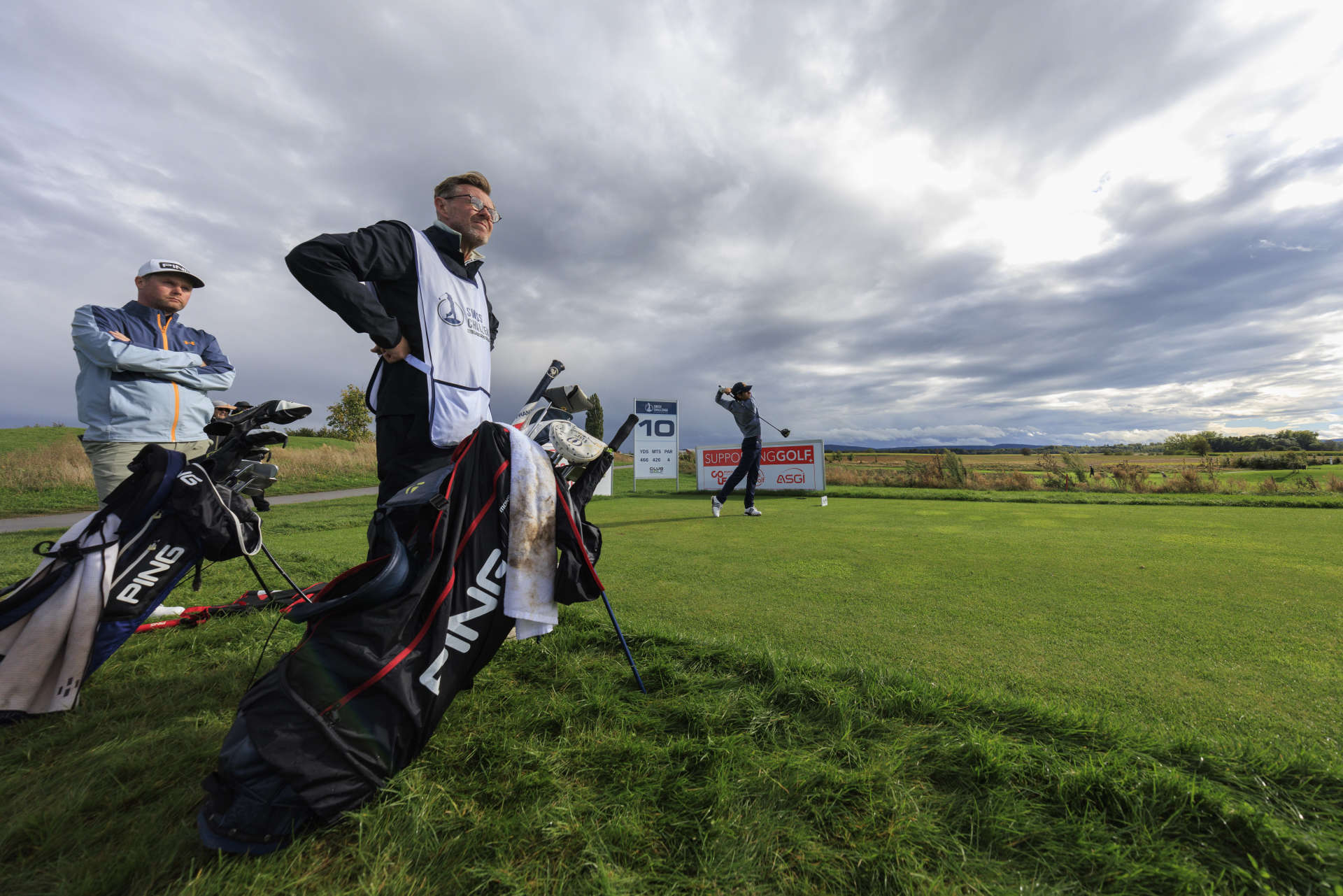 FOLGENSBOURG, FRANCE - SEPTEMBER 27: Maxence Giboudot of France tees off at the tenth tee on day two of the Swiss Challenge 2024 at Golf Saint Apollinaire on September 27, 2024 in Folgensbourg, France. (Photo by Jan Hetfleisch/Getty Images)