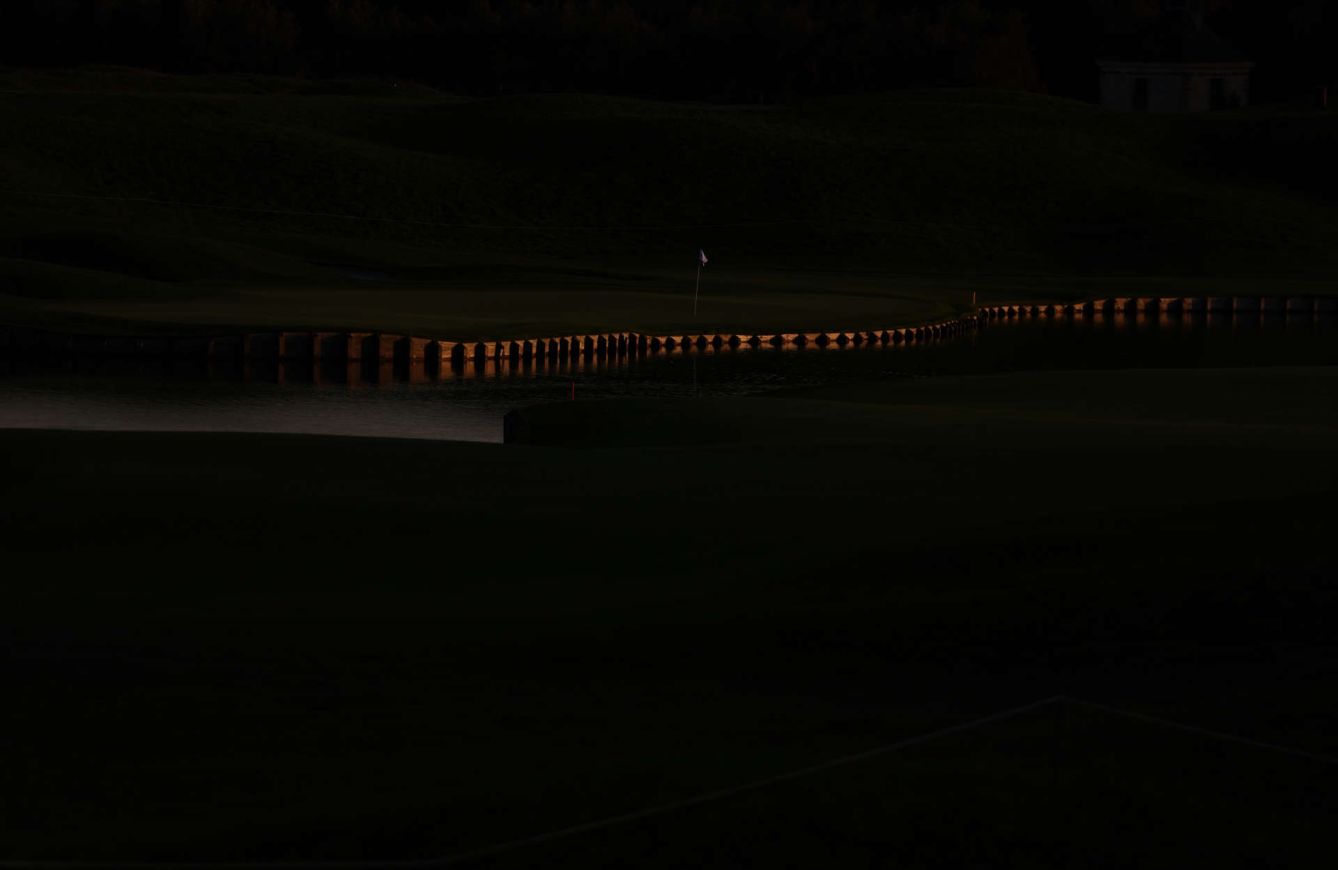 GUYANCOURT, FRANCE - OCTOBER 11: The first green is pictured during the second round of the FedEx Open de France 2024 at Le Golf National on October 11, 2024 in Guyancourt, France. (Photo by Warren Little/Getty Images)