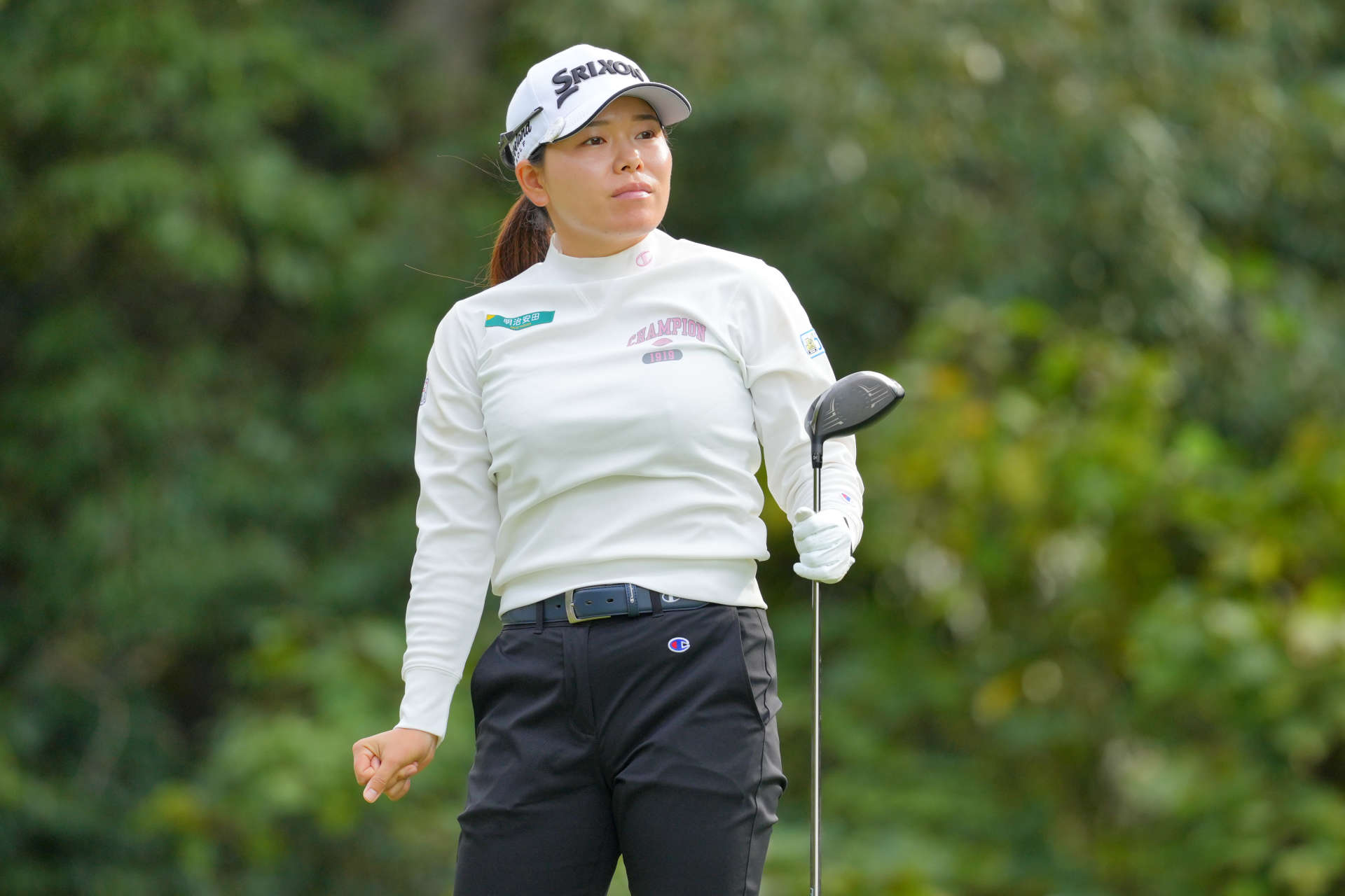 OTSU, JAPAN - OCTOBER 31: Minami Katsu of Japan reacts after her tee shot on the 7th hole during the first round of the TOTO Japan Classic 2024 at Seta Golf Course on October 31, 2024 in Otsu, Shiga, Japan. (Photo by Yoshimasa Nakano/Getty Images)