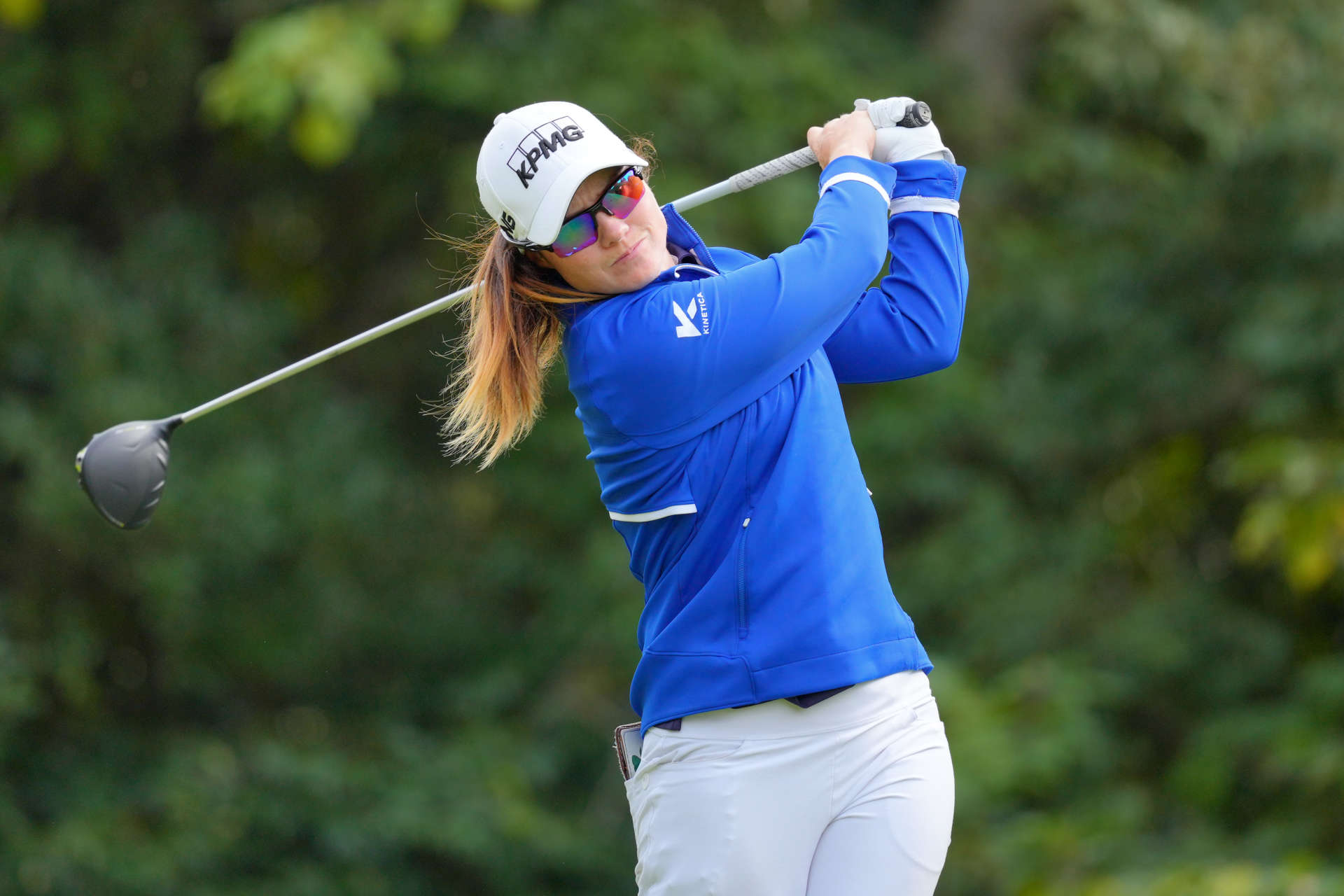 OTSU, JAPAN - OCTOBER 31: Leona Maguire of Ireland hits her tee shot on the 7th hole during the first round of the TOTO Japan Classic 2024 at Seta Golf Course on October 31, 2024 in Otsu, Shiga, Japan. (Photo by Yoshimasa Nakano/Getty Images)