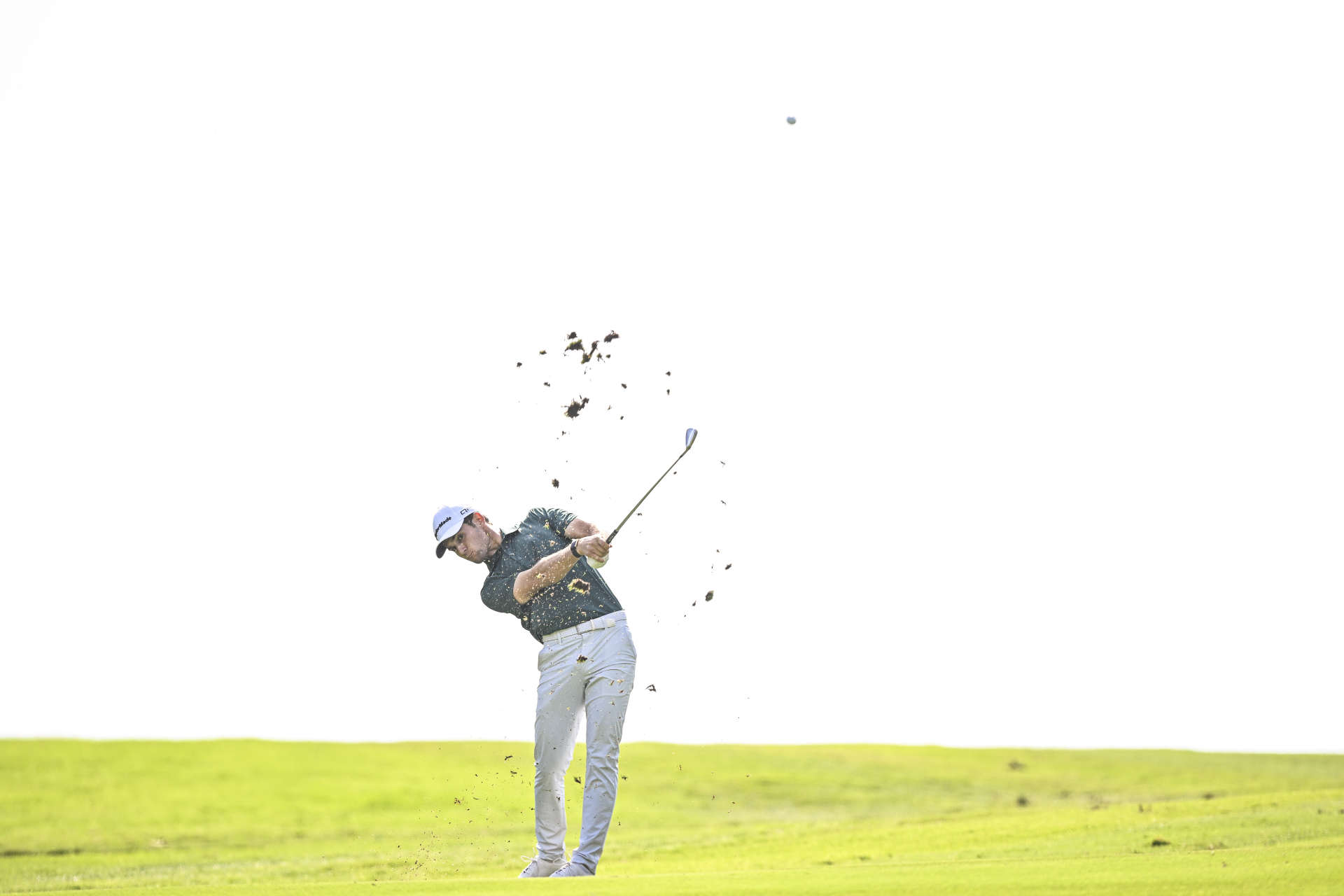 ALCUDIA, SPAIN - NOVEMBER 3: Angel Ayora of Spain plays his second shot on the 1st hole on day four of the Rolex Challenge Tour Grand Final supported by the R&A 2024 at Club de Golf Alcanada on November 3, 2024 in Port d'Alcudia, Spain. (Photo by Octavio Passos/Getty Images)