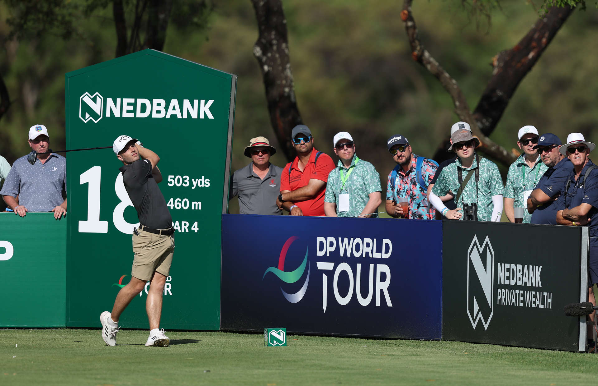 SUN CITY, SOUTH AFRICA - DECEMBER 06: Matthew Jordan of England tees off on the 18th hole on Day Two of the Nedbank Golf Challenge 2025 at Gary Player CC on December 06, 2024 in Sun City, South Africa. (Photo by Warren Little/Getty Images)