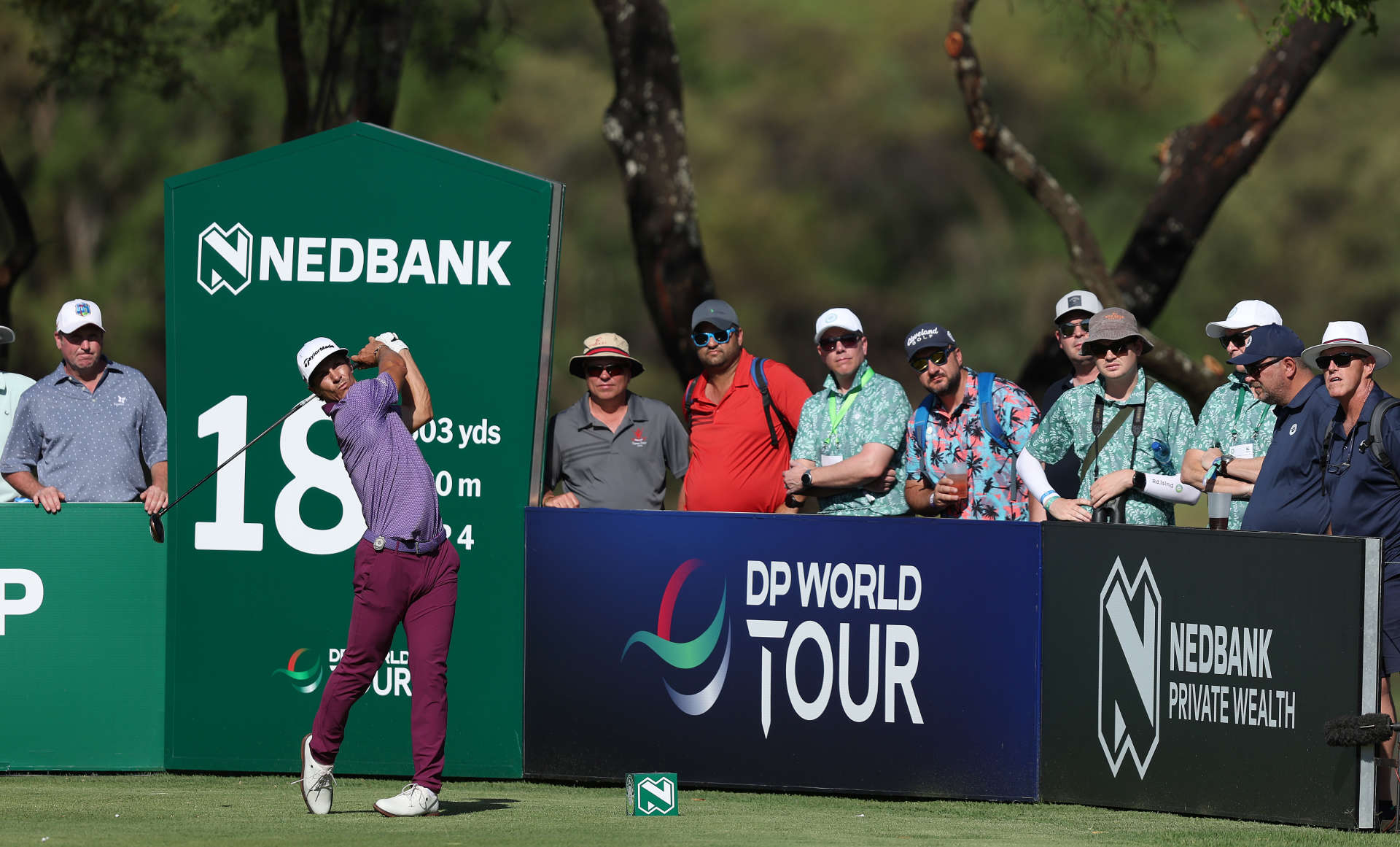 SUN CITY, SOUTH AFRICA - DECEMBER 06: Thorbjorn Olesen of Denmark tees off on the 18th hole on Day Two of the Nedbank Golf Challenge 2025 at Gary Player CC on December 06, 2024 in Sun City, South Africa. (Photo by Warren Little/Getty Images)