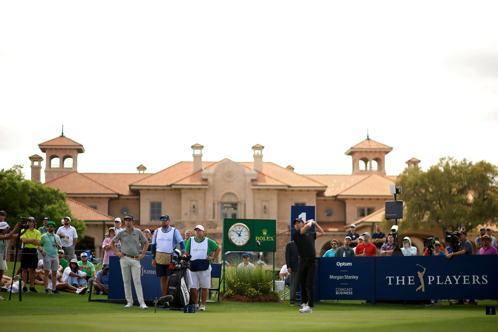 PONTE VEDRA BEACH, FLORIDA - MARCH 17: Doug Ghim of the United States plays his shot from the first tee during the final round of THE PLAYERS Championship at TPC Sawgrass on March 17, 2024 in Ponte Vedra Beach, Florida. (Photo by Mike Ehrmann/Getty Images)