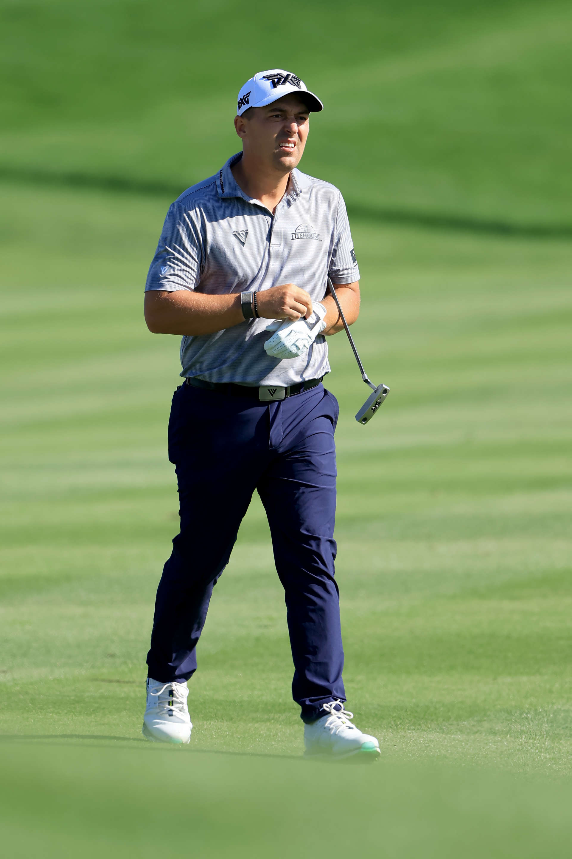 PONTE VEDRA BEACH, FLORIDA - MARCH 14: Justin Lower of the United States walks to the fourth green during the first round of THE PLAYERS Championship on the Stadium Course at TPC Sawgrass on March 14, 2024 in Ponte Vedra Beach, Florida. (Photo by Sam Greenwood/Getty Images)