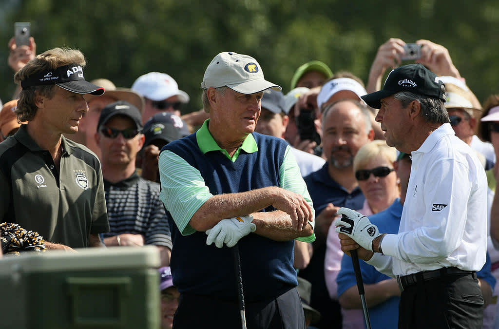 2008 - Drei Legenden auf einem Bild: Bernhard Langer mit Jack Nicklaus und Gary Player