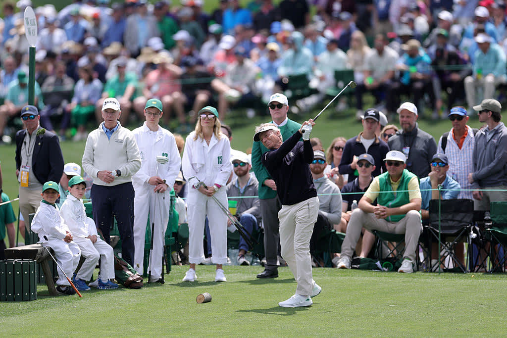 Beim Par-3-Contest mit seiner Familie.