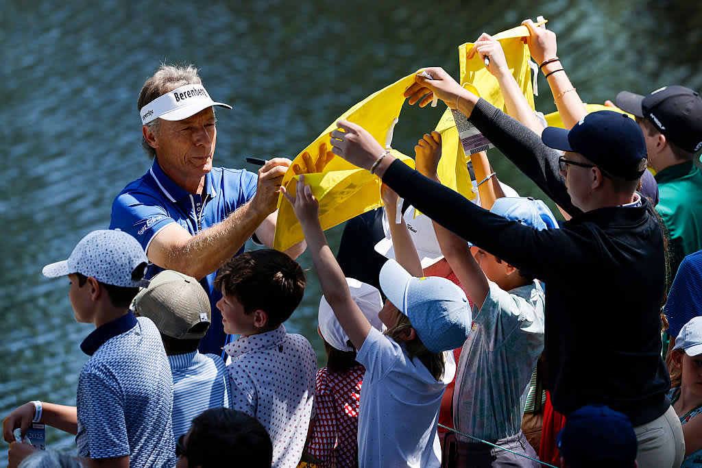 Beim Par-3-Contest mit seiner Familie.