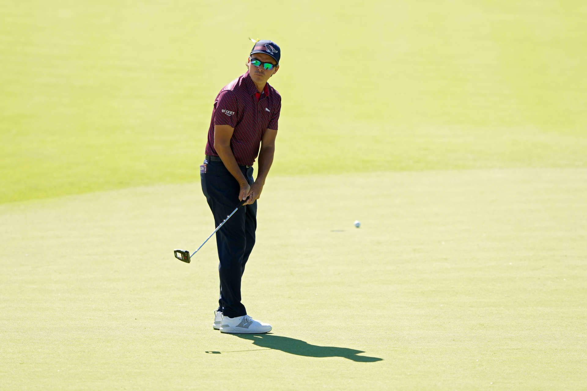 DUBLIN, OHIO - JUNE 07: Rickie Fowler of the United States reacts after missing a putt on the fourth green during the second round of the Memorial Tournament presented by Workday at Muirfield Village Golf Club on June 07, 2024 in Dublin, Ohio. (Photo by Dylan Buell/Getty Images)