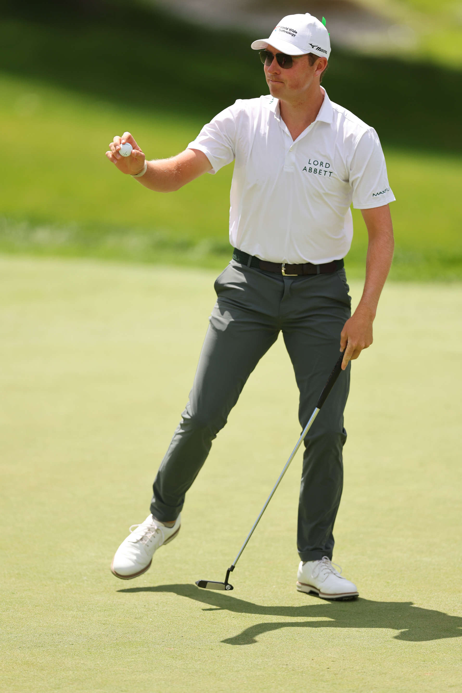DUBLIN, OHIO - JUNE 07: Benjamin Griffin of the United States putts on the fourth green during the second round of the Memorial Tournament presented by Workday at Muirfield Village Golf Club on June 07, 2024 in Dublin, Ohio. (Photo by Michael Reaves/Getty Images)