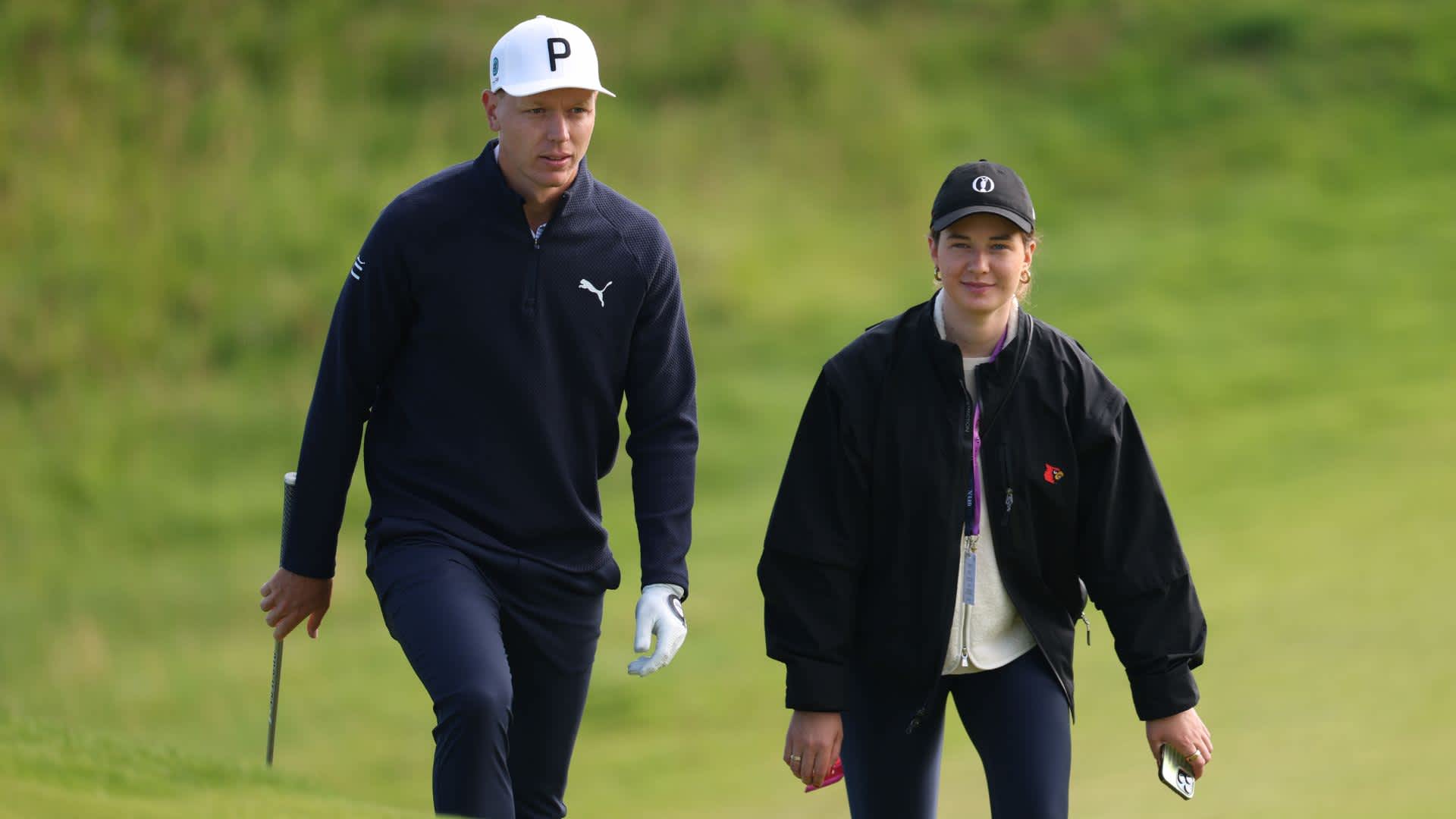 Matti Schmid mit Freundin Nora Wörlke bei der Proberunde in Portrush.