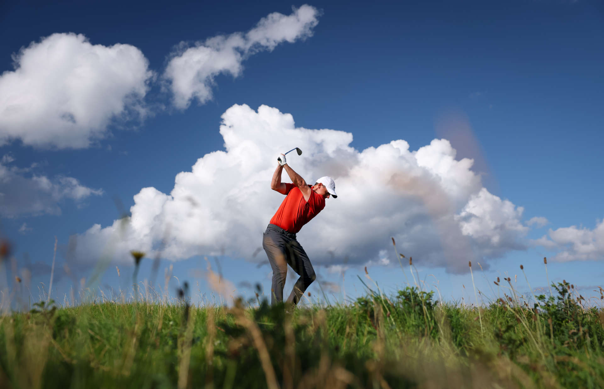 PORTRUSH, NORTHERN IRELAND - JULY 19: Rory McIlroy of Northern Ireland plays his second shot on the 14th hole during Day Three of The 153rd Open Championship at Royal Portrush Golf Club on July 19, 2025 in Portrush, Northern Ireland. (Photo by Warren Little/Getty Images)