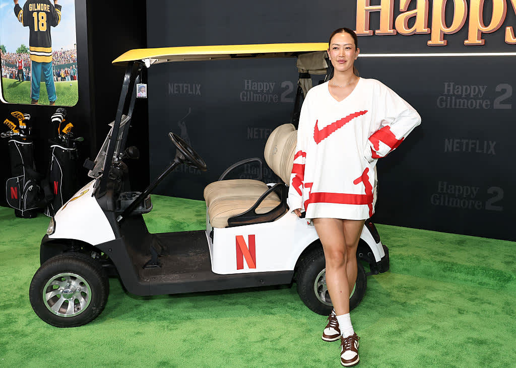 NEW YORK, NEW YORK - JULY 21: Michelle Wie attends Netflix's "Happy Gilmore 2" New York Premiere at Jazz at Lincoln Center on July 21, 2025 in New York City. (Photo by Jamie McCarthy/Getty Images)
