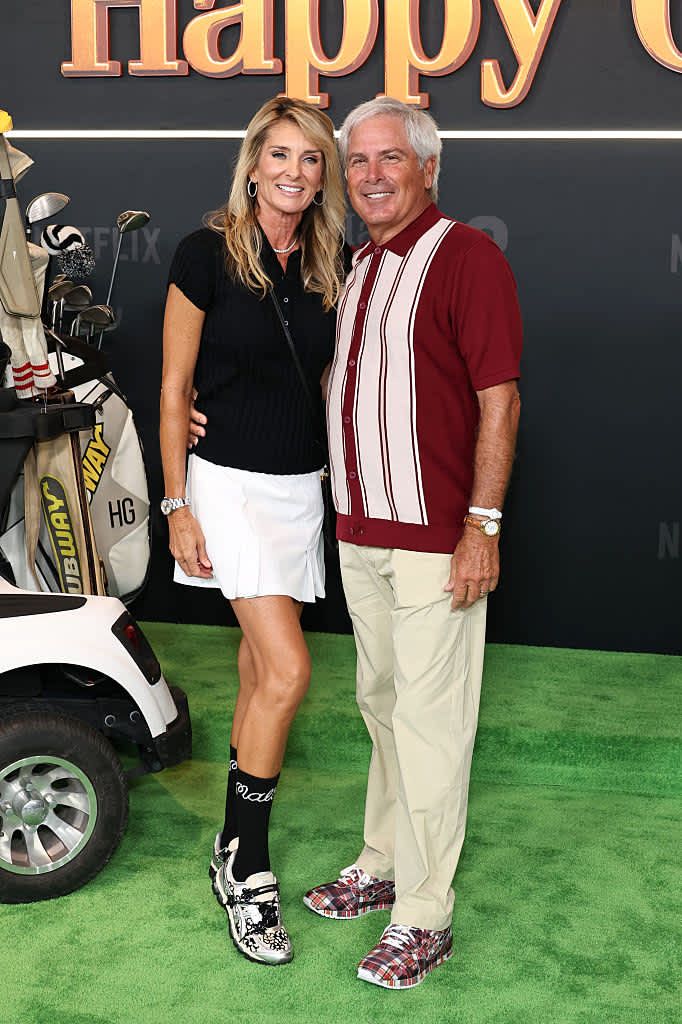 NEW YORK, NEW YORK - JULY 21: (L-R) Suzanne Hannemann and Fred Couples attend Netflix's "Happy Gilmore 2" New York Premiere at Jazz at Lincoln Center on July 21, 2025 in New York City. (Photo by Jamie McCarthy/Getty Images)