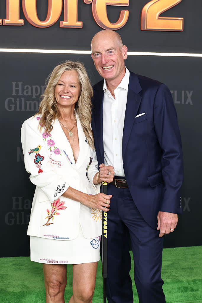 NEW YORK, NEW YORK - JULY 21: (L-R) Tabitha Furyk and Jim Furyk attend Netflix's "Happy Gilmore 2" New York Premiere at Jazz at Lincoln Center on July 21, 2025 in New York City. (Photo by Jamie McCarthy/Getty Images)