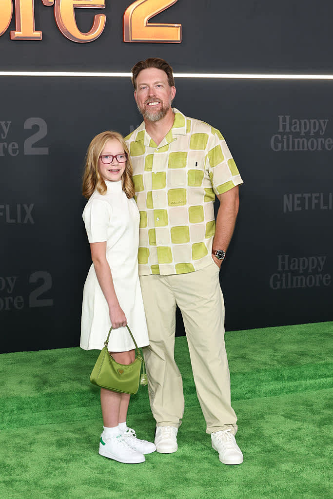 NEW YORK, NEW YORK - JULY 21: (L-R) Zoe Mahan and Hunter Mahan attend Netflix's "Happy Gilmore 2" New York Premiere at Jazz at Lincoln Center on July 21, 2025 in New York City. (Photo by Jamie McCarthy/Getty Images)