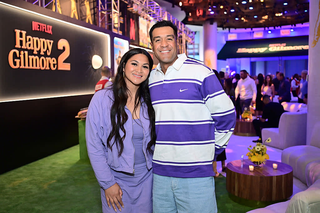 NEW YORK, NEW YORK - JULY 21: (L-R) Alayna Finau and Tony Finau attend the Happy Gilmore 2 World Premiere at Jazz at Lincoln Center on July 21, 2025 in New York City. (Photo by Roy Rochlin/Getty Images for Netflix)
