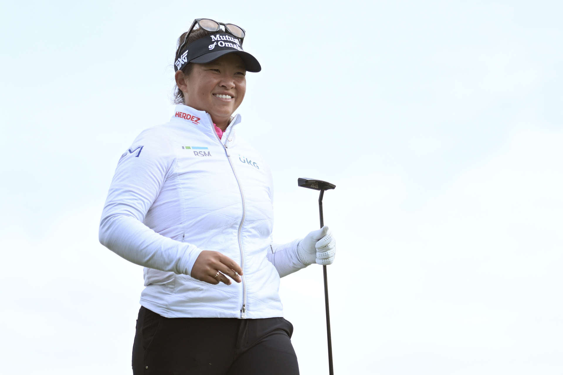 TROON, SCOTLAND - AUGUST 18: Megan Khang of United States looks on during the final round of the ISPS HANDA Women's Scottish Open at Dundonald Links Golf Course on August 18, 2024 in Troon, Scotland. (Photo by Paul Devlin/Getty Images)