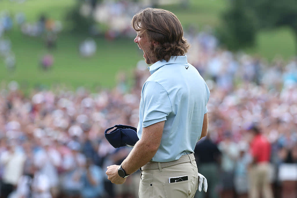 ATLANTA, GEORGIA - AUGUST 24: Tommy Fleetwood of England celebrates on the 18th green after winning the final round of the TOUR Championship 2025 at East Lake Golf Club on August 24, 2025 in Atlanta, Georgia. (Photo by Kevin C. Cox/Getty Images)