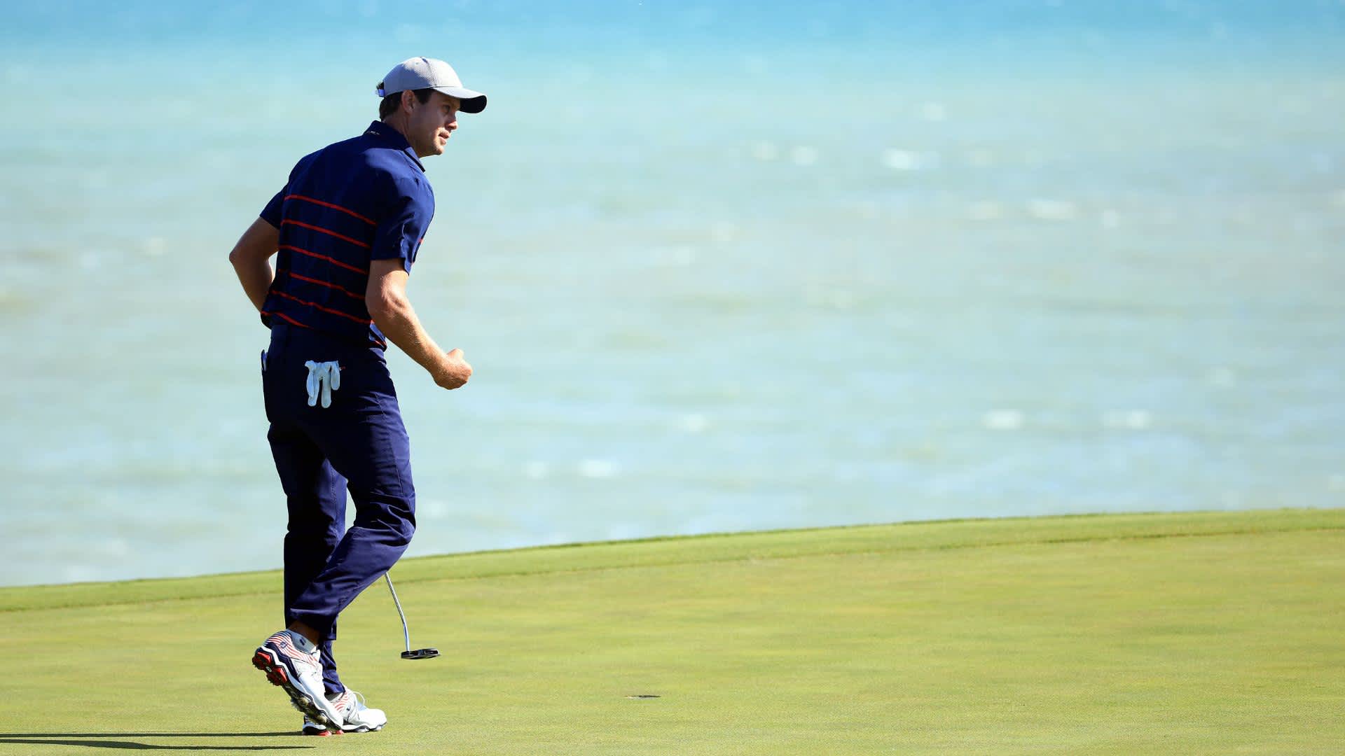 Harris English  Alter: 36  Ryder Cup Ranking: 5  Bisherige Teilnahmen: 2021  Bilanz: 1 - 2 - 0