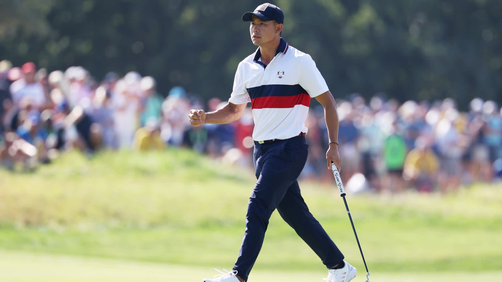Collin Morikawa  Alter: 28  Ryder Cup Ranking: Captain's Pick  Bisherige Teilnahmen: 2021, 2023  Bilanz: 4 - 3 - 1