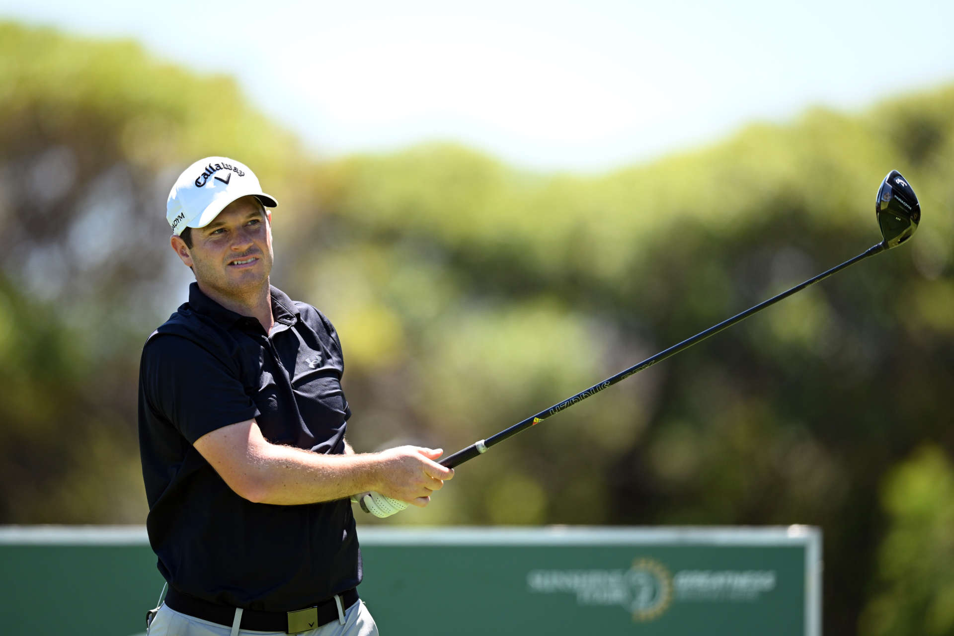 CAPE TOWN, SOUTH AFRICA - FEBRUARY 11: Sam Hutsby of England plays his shot from the fifth tee during day four of the Bain's Whisky Cape Town Open at Royal Cape Golf Club on February 11, 2024 in Cape Town, South Africa. (Photo by Johan Rynners/Getty Images)