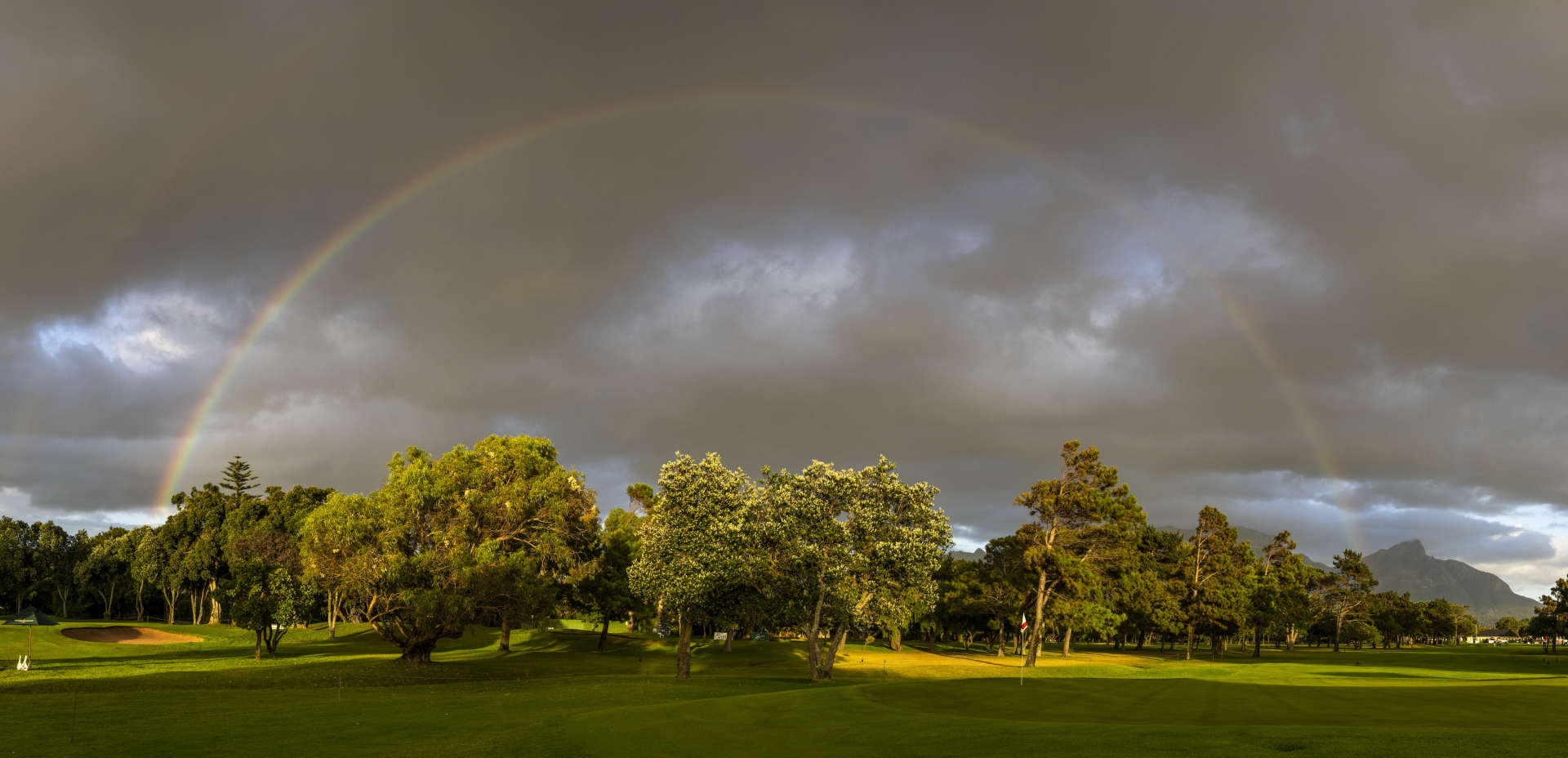 CAPE TOWN, SOUTH AFRICA - FEBRUARY 10: The green on hole one during day three of the Bain's Whisky Cape Town Open at Royal Cape Golf Club on February 10, 2024 in Cape Town, South Africa. (Photo by Johan Rynners/Getty Images)