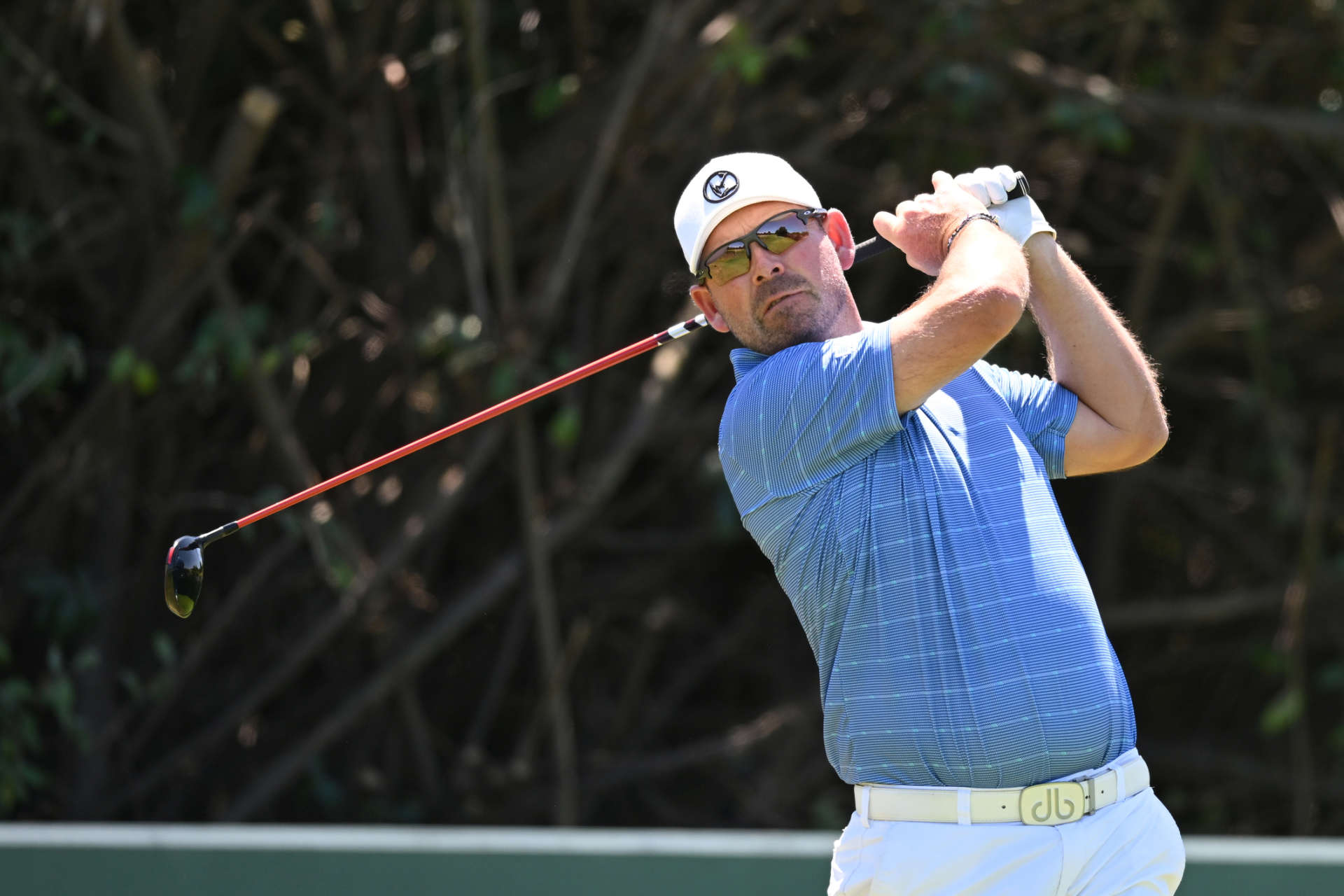 CAPE TOWN, SOUTH AFRICA - FEBRUARY 10: Justin Walters of South Africa plays his shot from the sixth tee during day three of the Bain's Whisky Cape Town Open at Royal Cape Golf Club on February 10, 2024 in Cape Town, South Africa. (Photo by Johan Rynners/Getty Images)